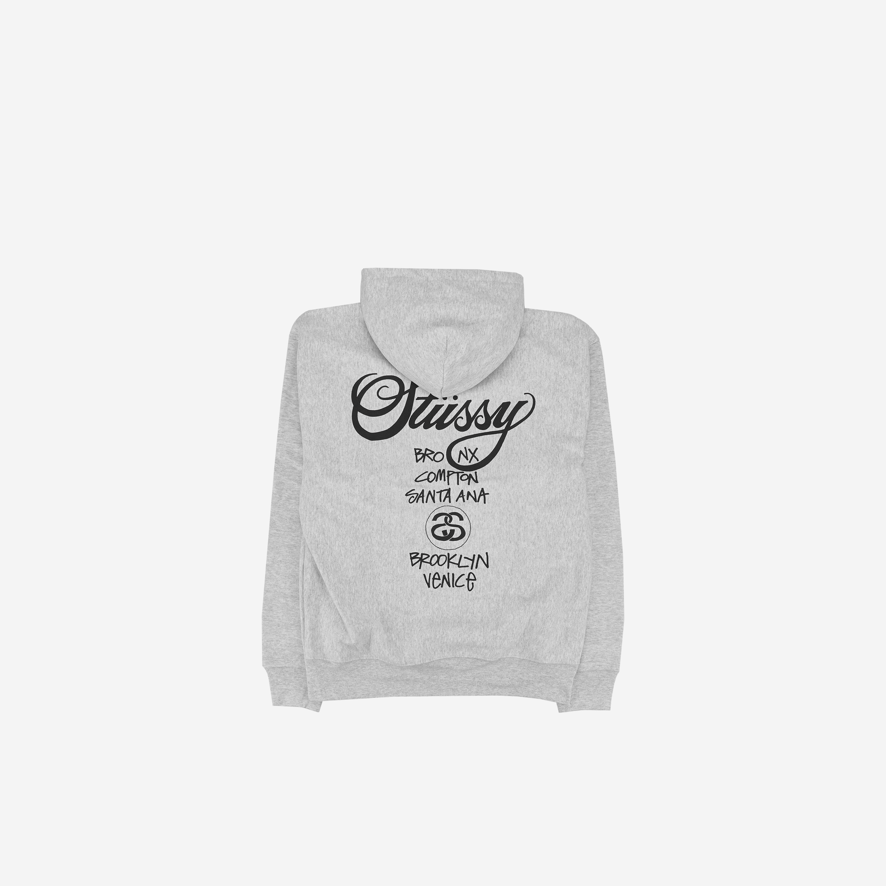 Stussy World Tour Hoodie Ash Heather 2024,2025
