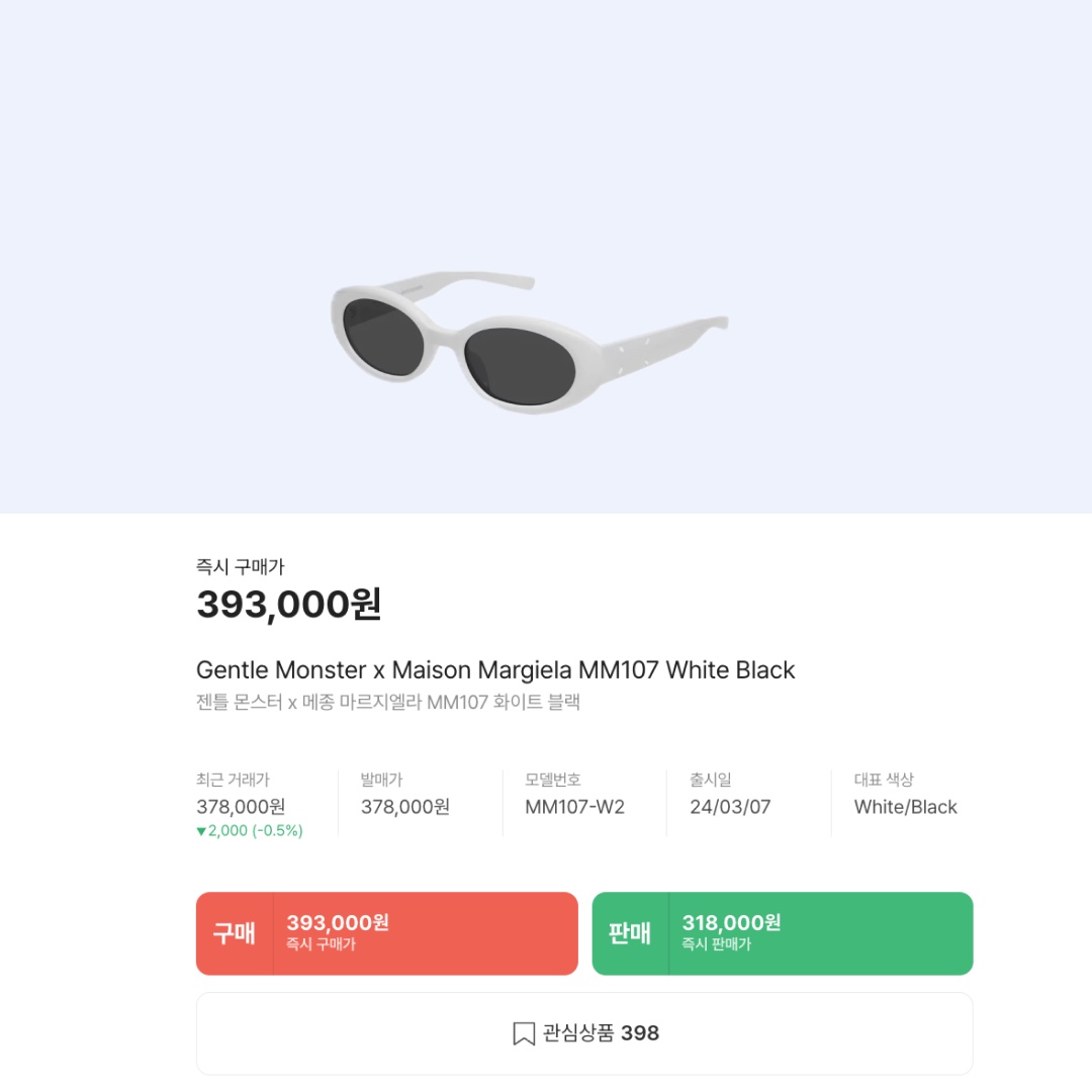 Gentle Monster x Maison Margiela MM107 White Black 착용 스타일 - 2