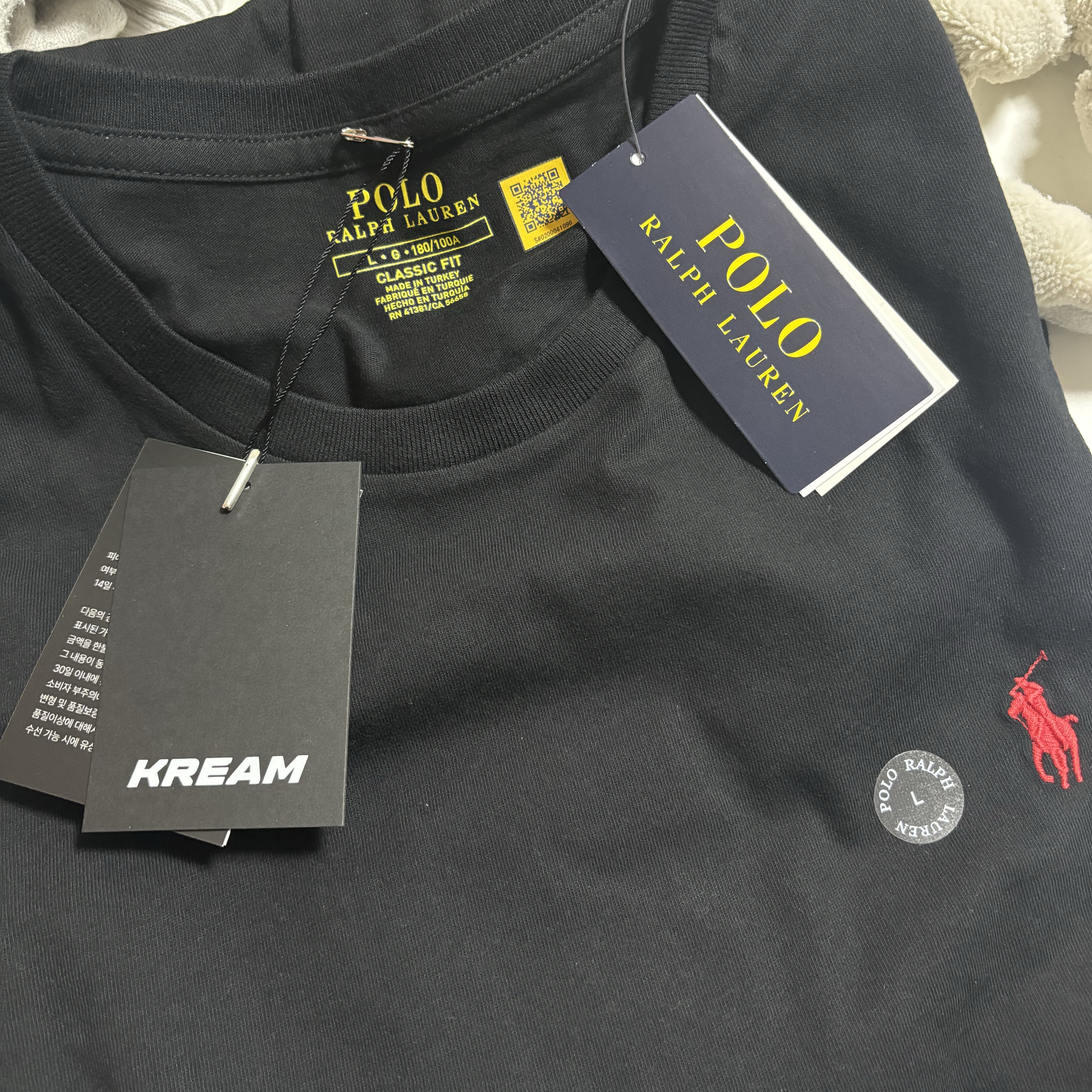 [30% 적립] Polo Ralph Lauren Classic Fit Jersey Long Sleeve T-Shirt Polo Black - 24FW 착용 스타일