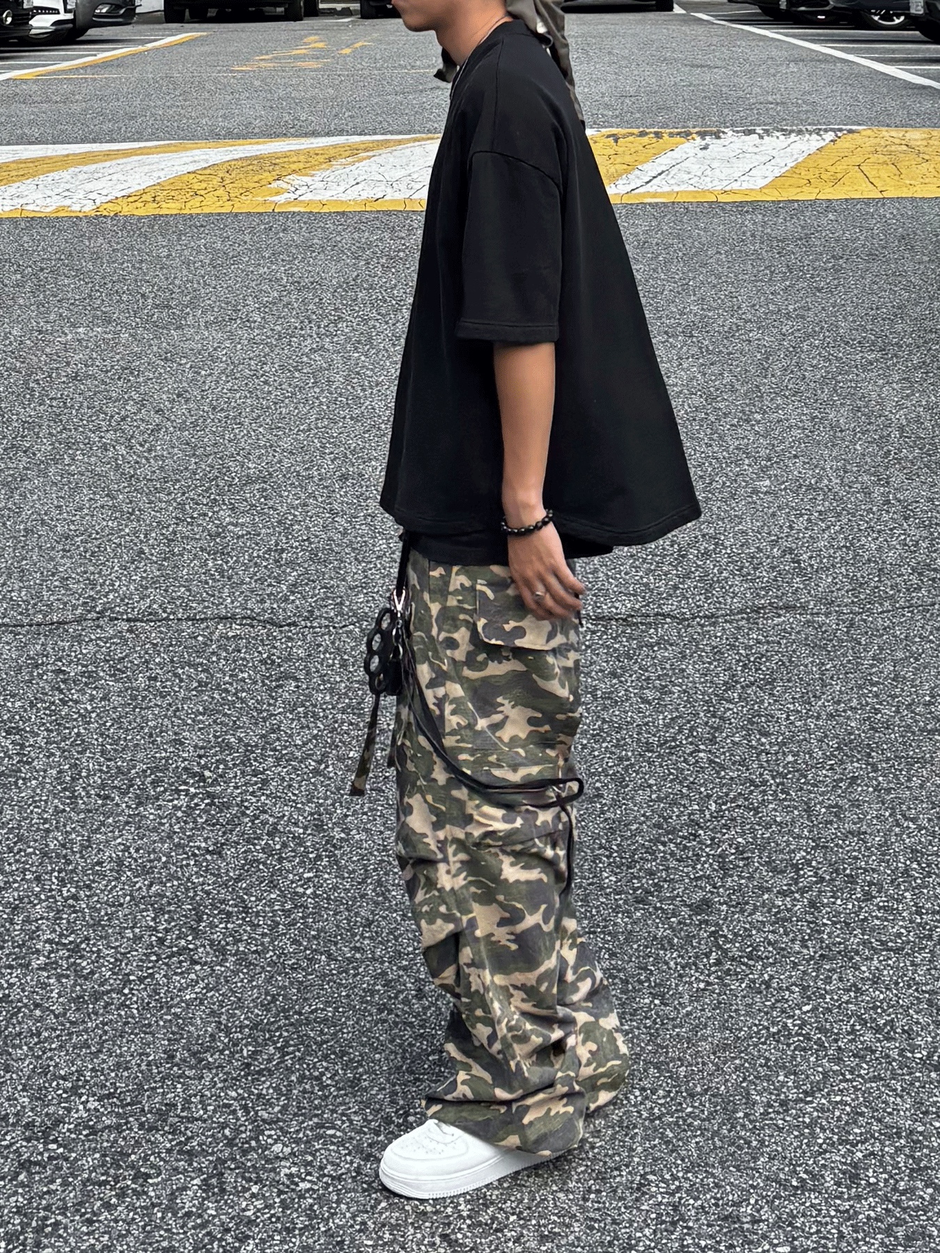Wapworks Wide Safety Cargo Pants Camo, Nike Air Force 1 '07 Low White 착용 스타일 - 2