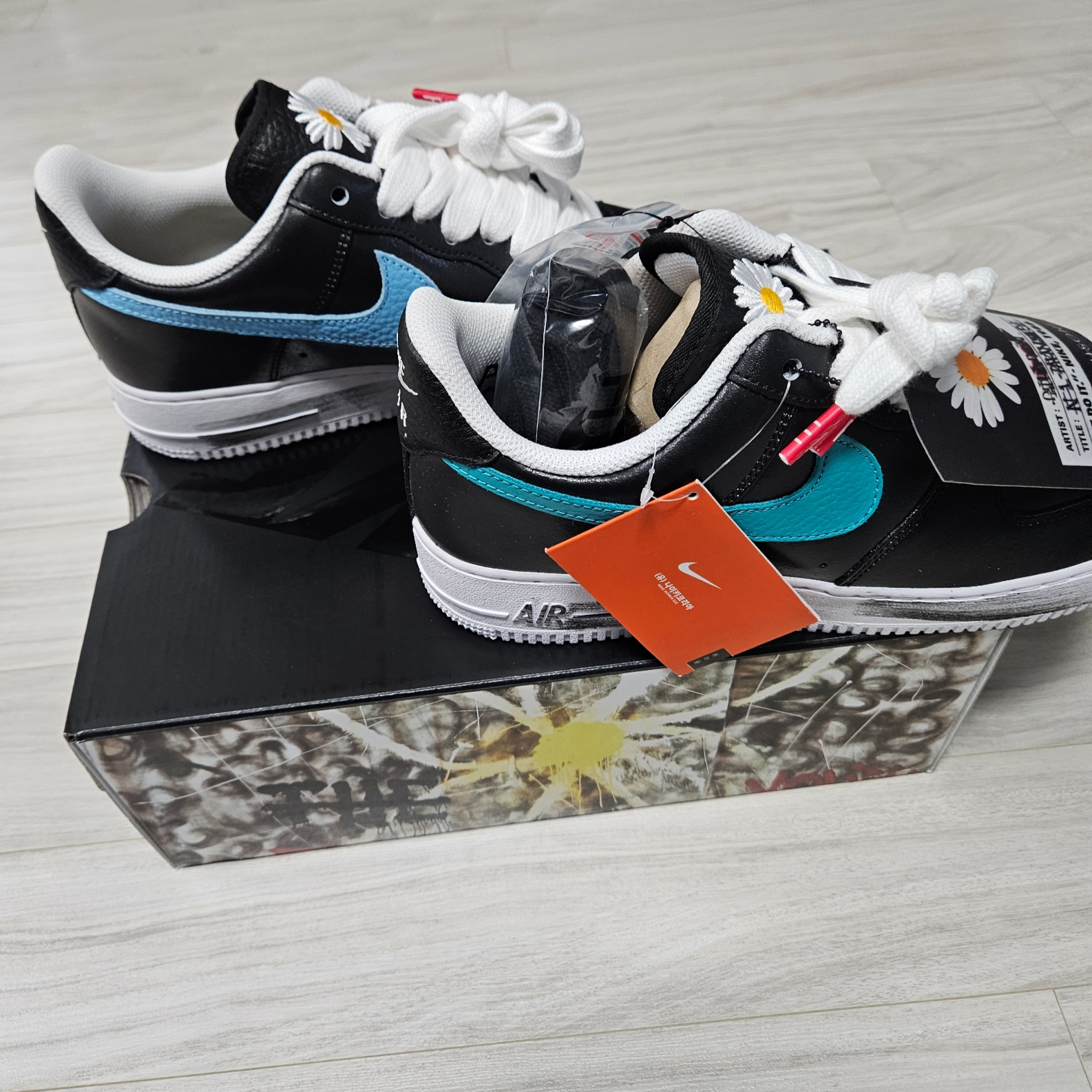 Nike x Peaceminusone Air Force 1 Low Para-Noise 3.0 Black and Multicolor 착용 스타일 - 8