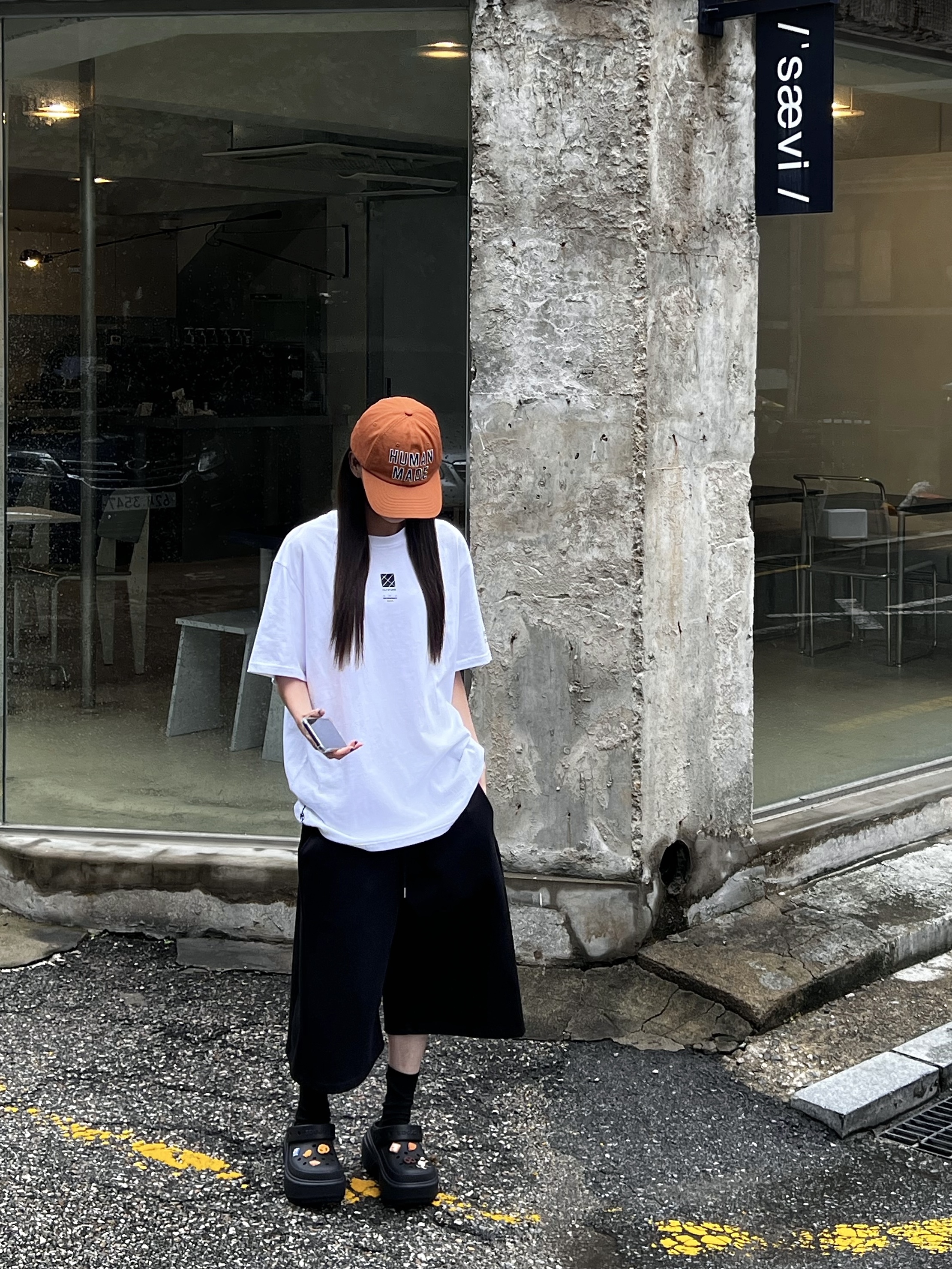 Human Made 6 Panel Cap #2 Orange, Crocs Stomp Clog Black 착용 스타일 - 6