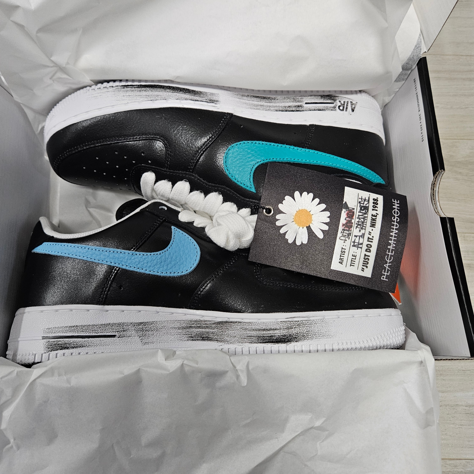 Nike x Peaceminusone Air Force 1 Low Para-Noise 3.0 Black and Multicolor 착용 스타일 - 3