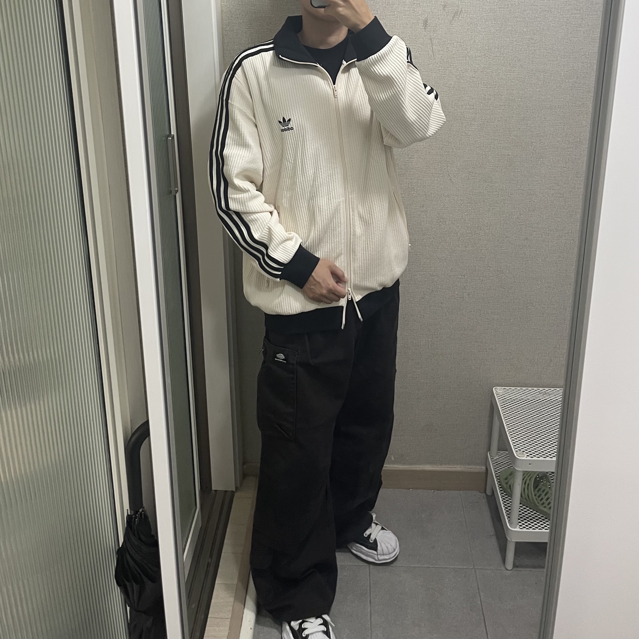 Adidas Waffle Beckenbauer Track Top Wonder White - KR Sizing 착용 스타일