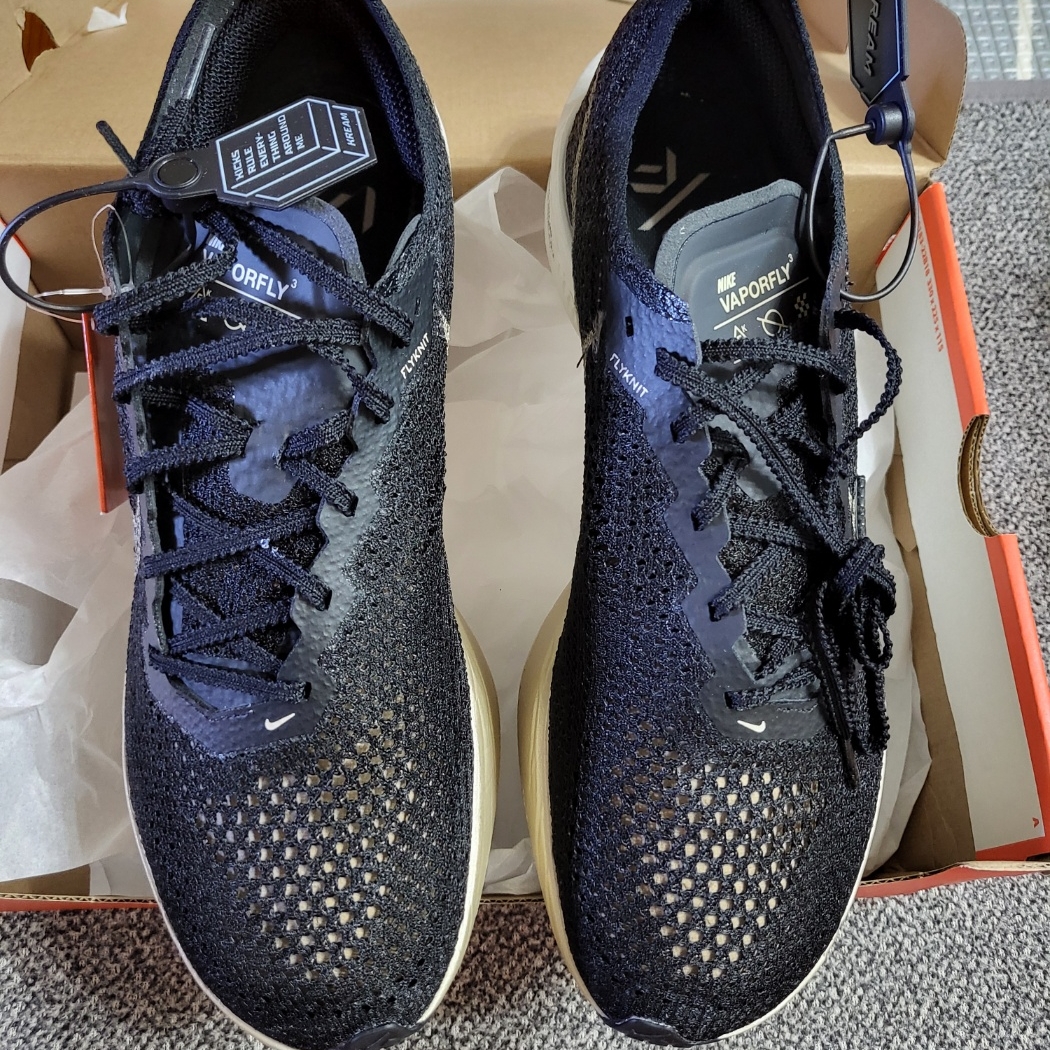 Nike ZoomX Vaporfly Next% 3 Black Metallic Gold Grain 착용 스타일