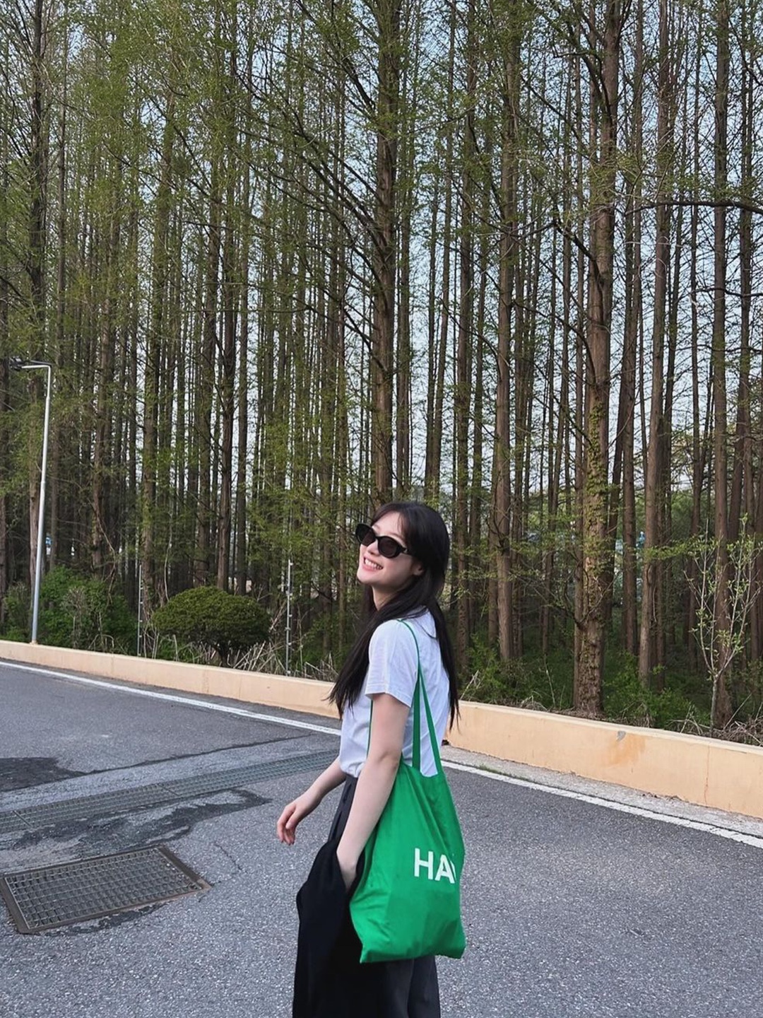 Emis 22Y Leopard Corduroy Eco Bag Black, Merci Cotton Tote Bag Mini Green Purple 착용 스타일 - 4