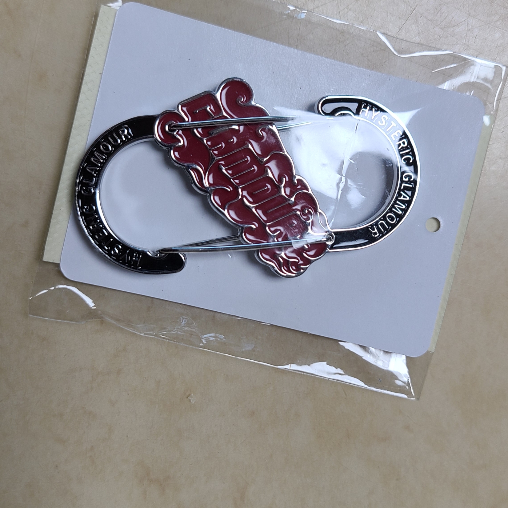Hysteric Glamour Flame Logo Carabiner Keychain Black, Genshin Metal Keychain Chibi Character Raiden Shogun 착용 스타일 - 1