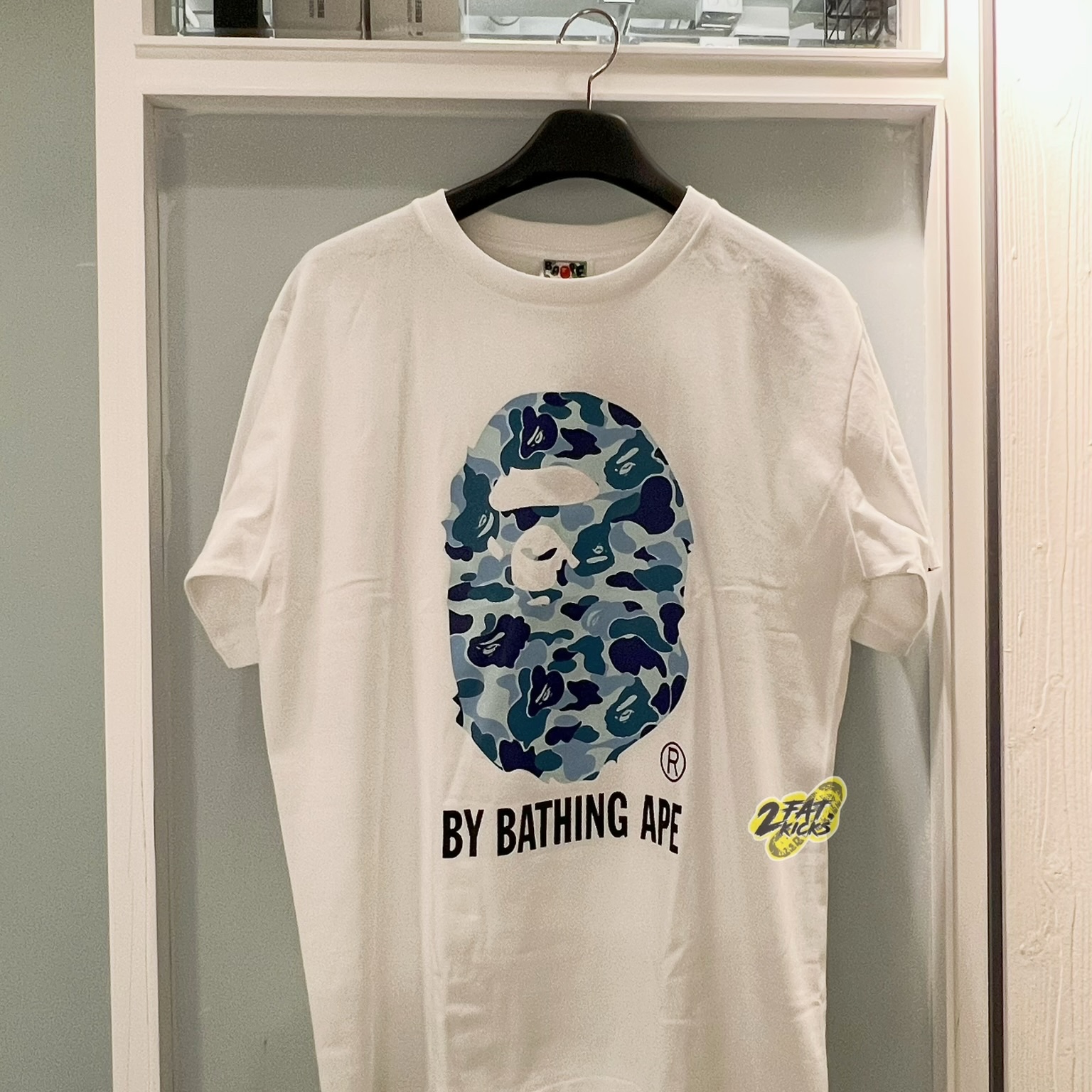 BAPE ABC Camo By Bathing Ape T-Shirt Black Blue, BAPE ABC Camo By Bathing Ape T-Shirt White Blue 착용 스타일 - 6