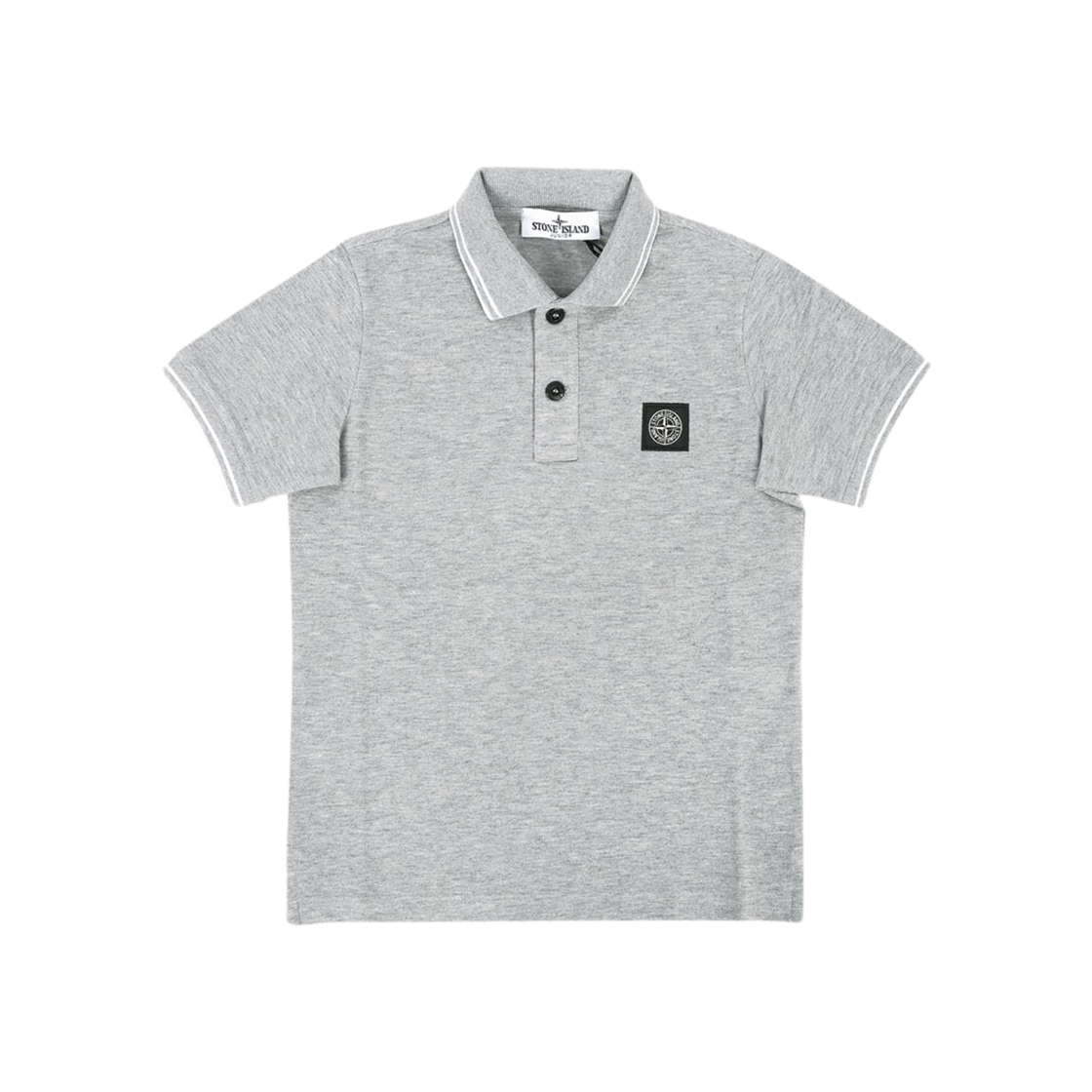 (Kids) Stone Island 21348 Short Sleeve Polo Shirt Melange Grey - 24SS 상세 이미지 1