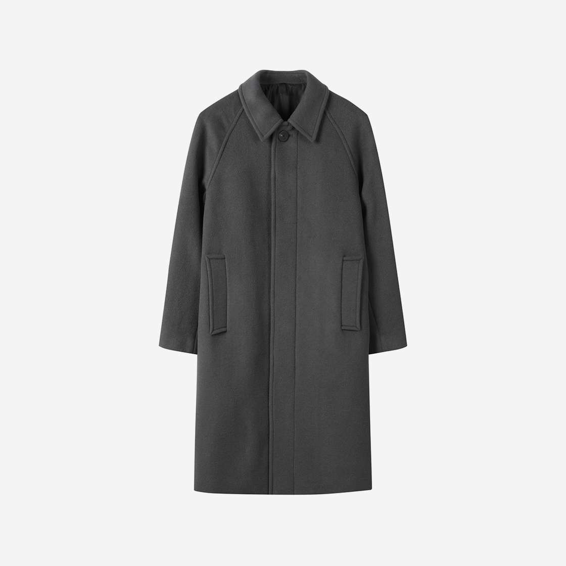 커스텀멜로우 울 발마칸 코트 그레이(Customellow Wool Balmacaan Coat Gray)
