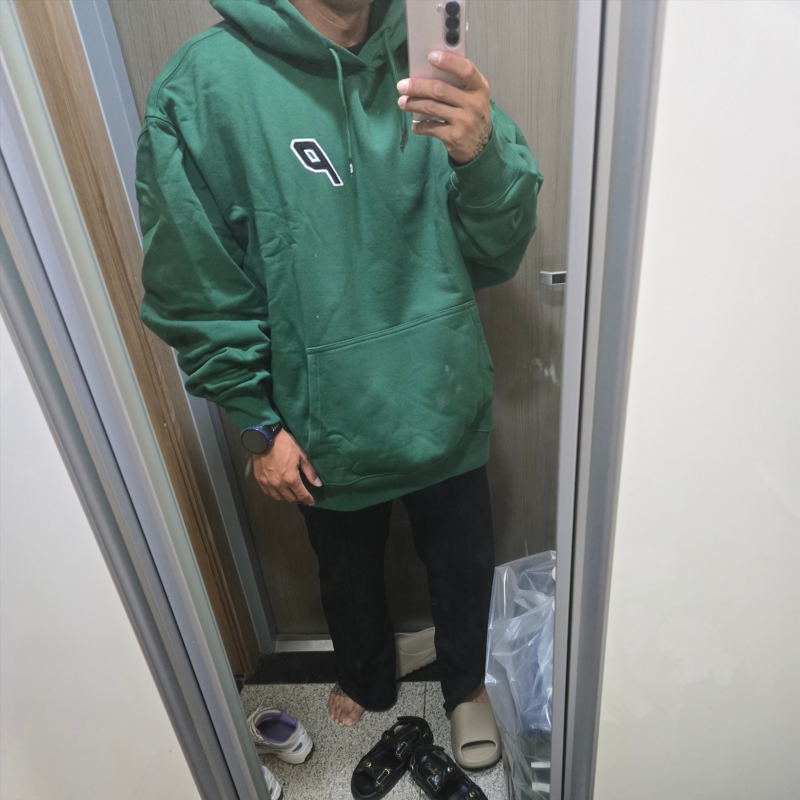 Palace Athlique P3 Hood Racey Green - 24FW 착용 스타일 - 2