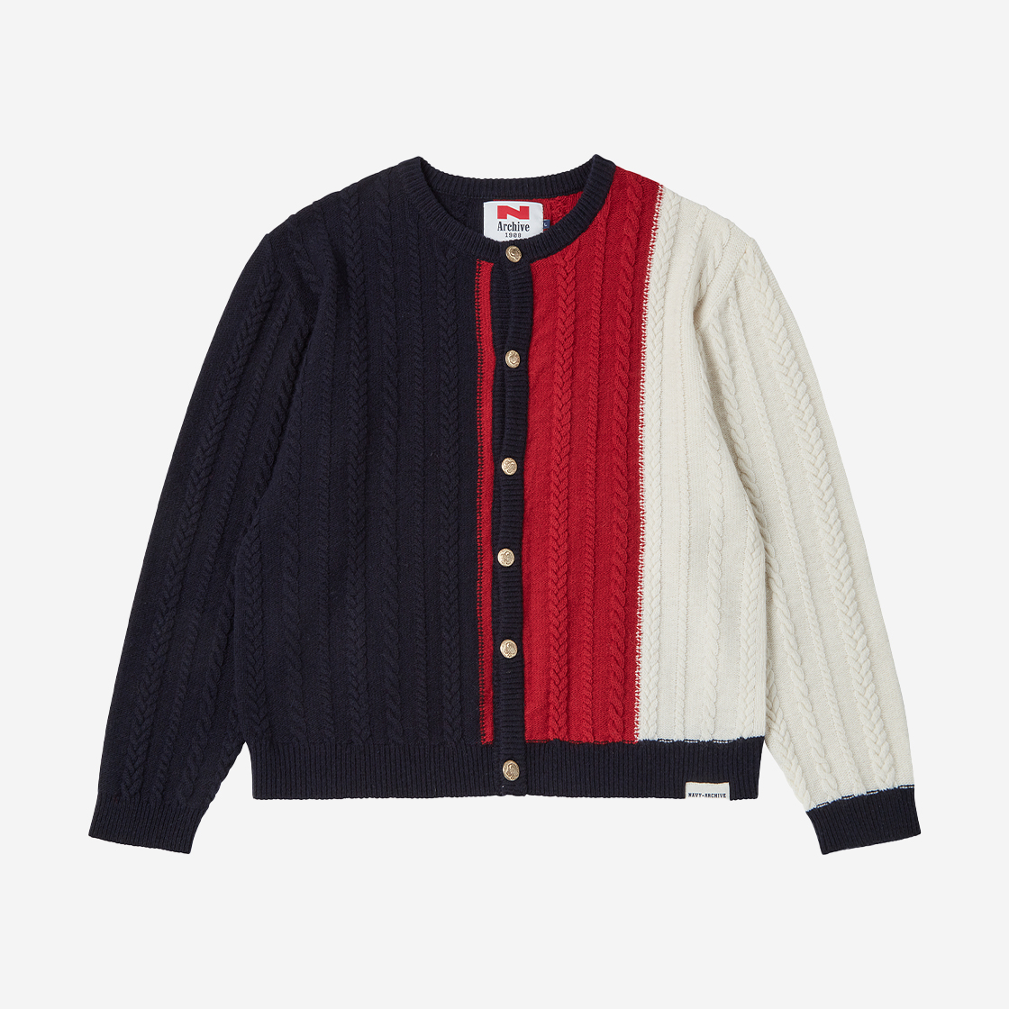 엔 아카이브 파리지앵 바이브 핸드메이드 케이블 울 니트 멀티