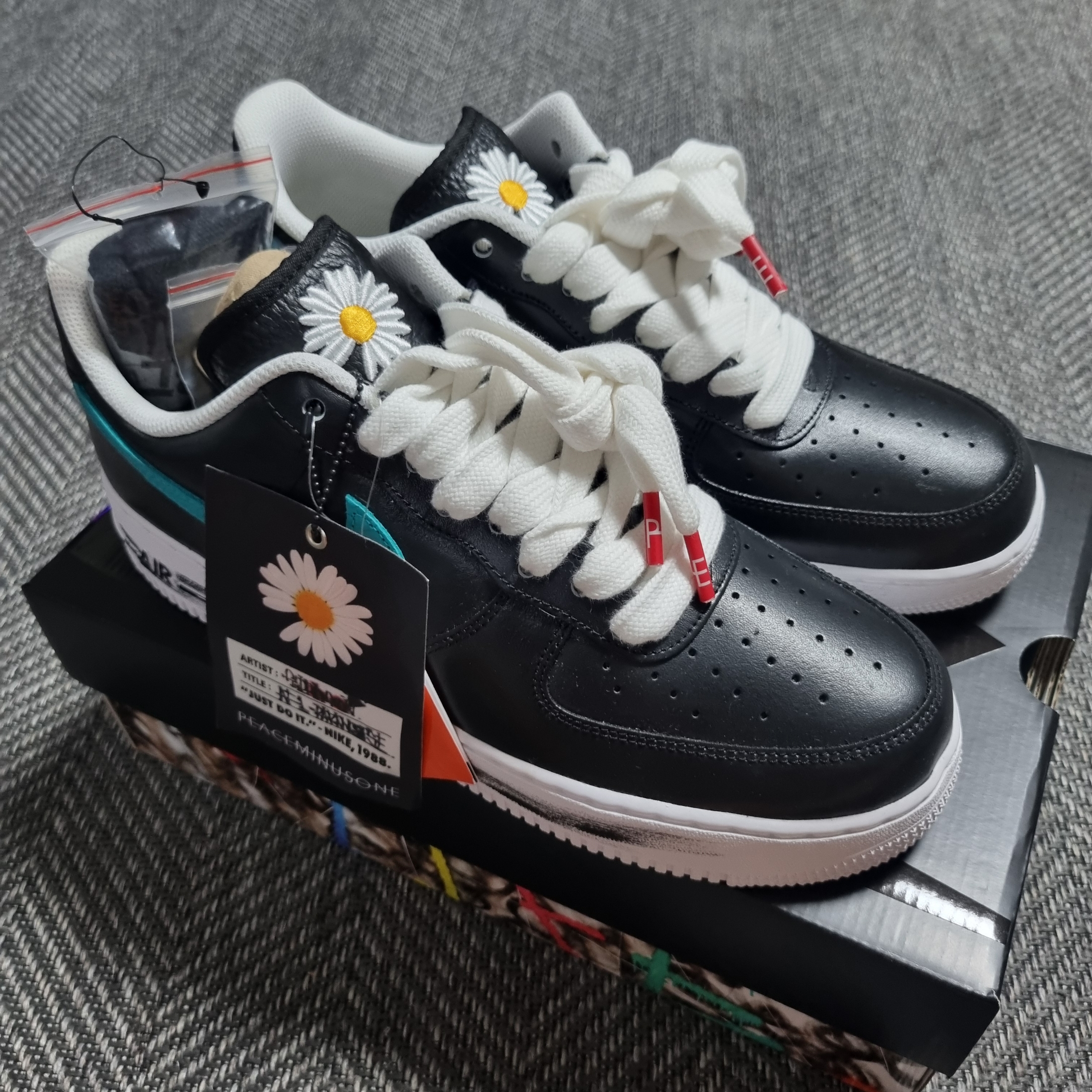 Nike x Peaceminusone Air Force 1 Low Para-Noise 3.0 Black and Multicolor 착용 스타일 - 1