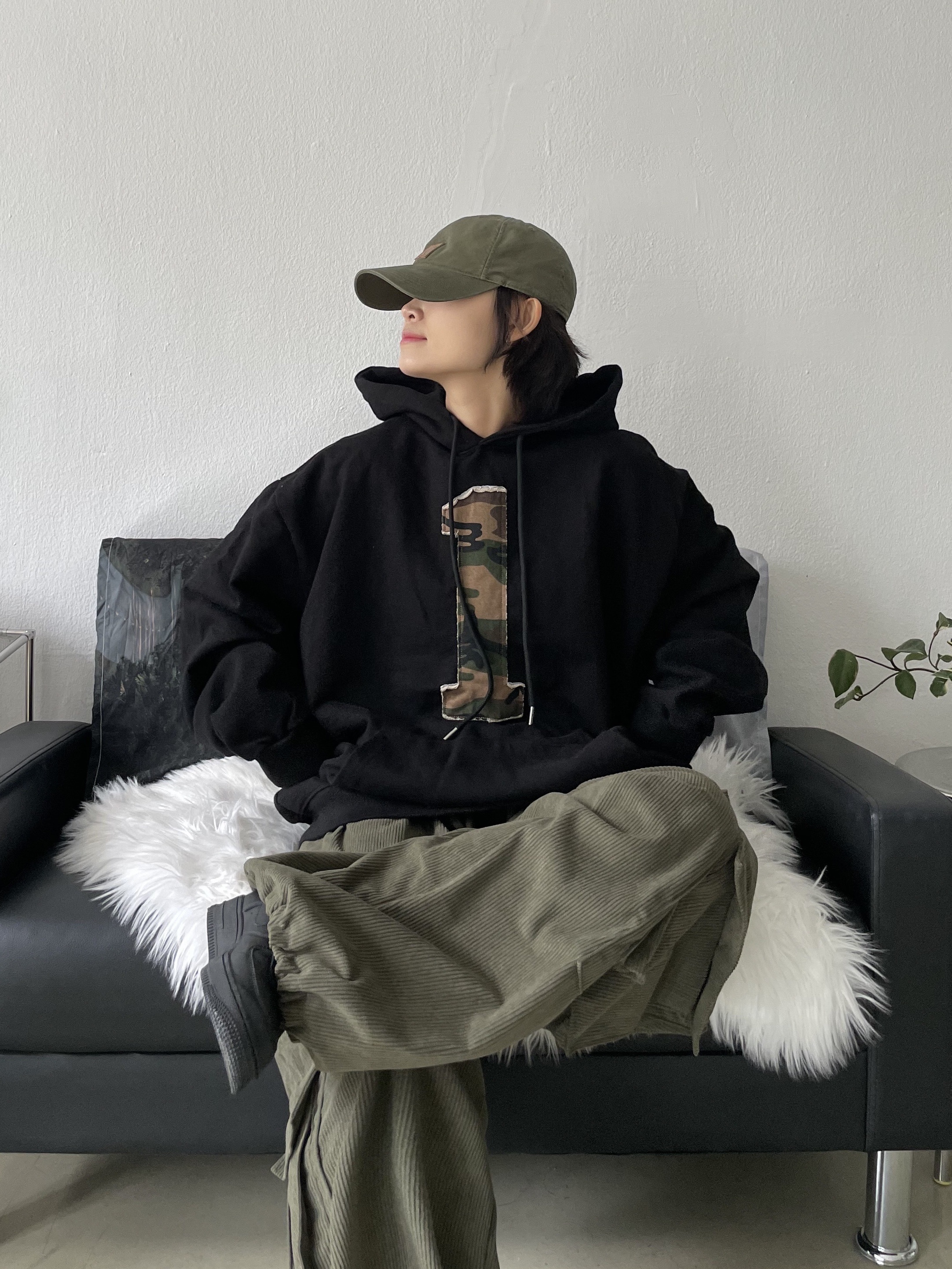 Carhartt Canvas Cap Army Green, (W) Nike Air Force 1 '07 Low Triple Black 착용 스타일 - 6