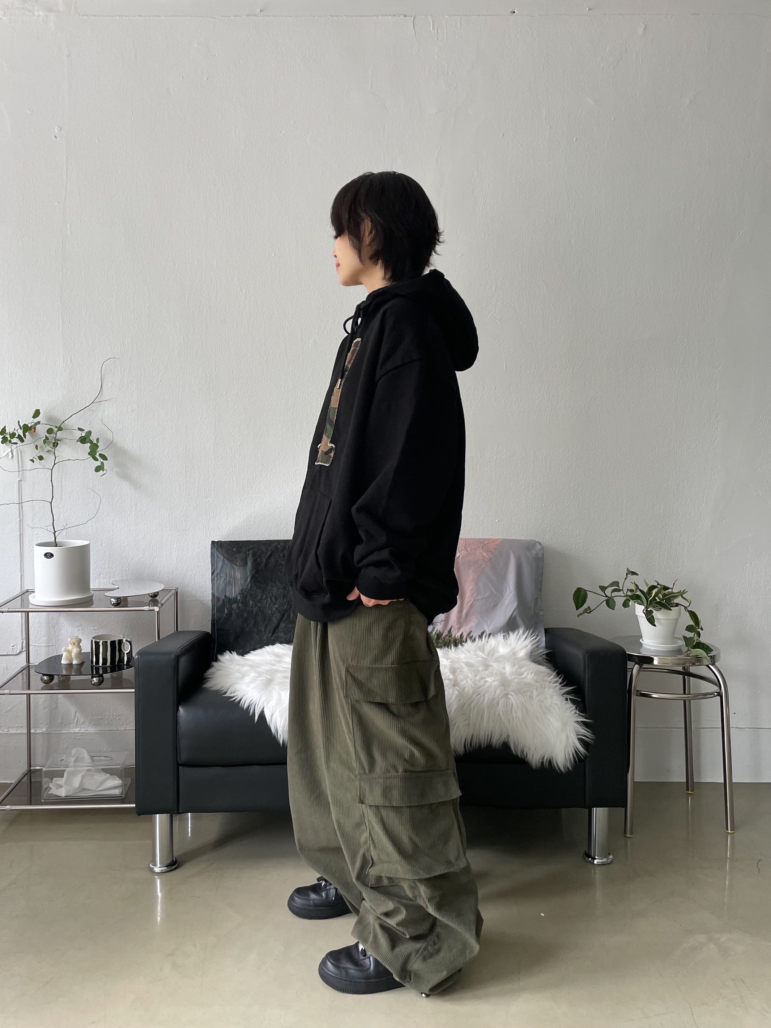 Carhartt Canvas Cap Army Green, (W) Nike Air Force 1 '07 Low Triple Black 착용 스타일 - 3
