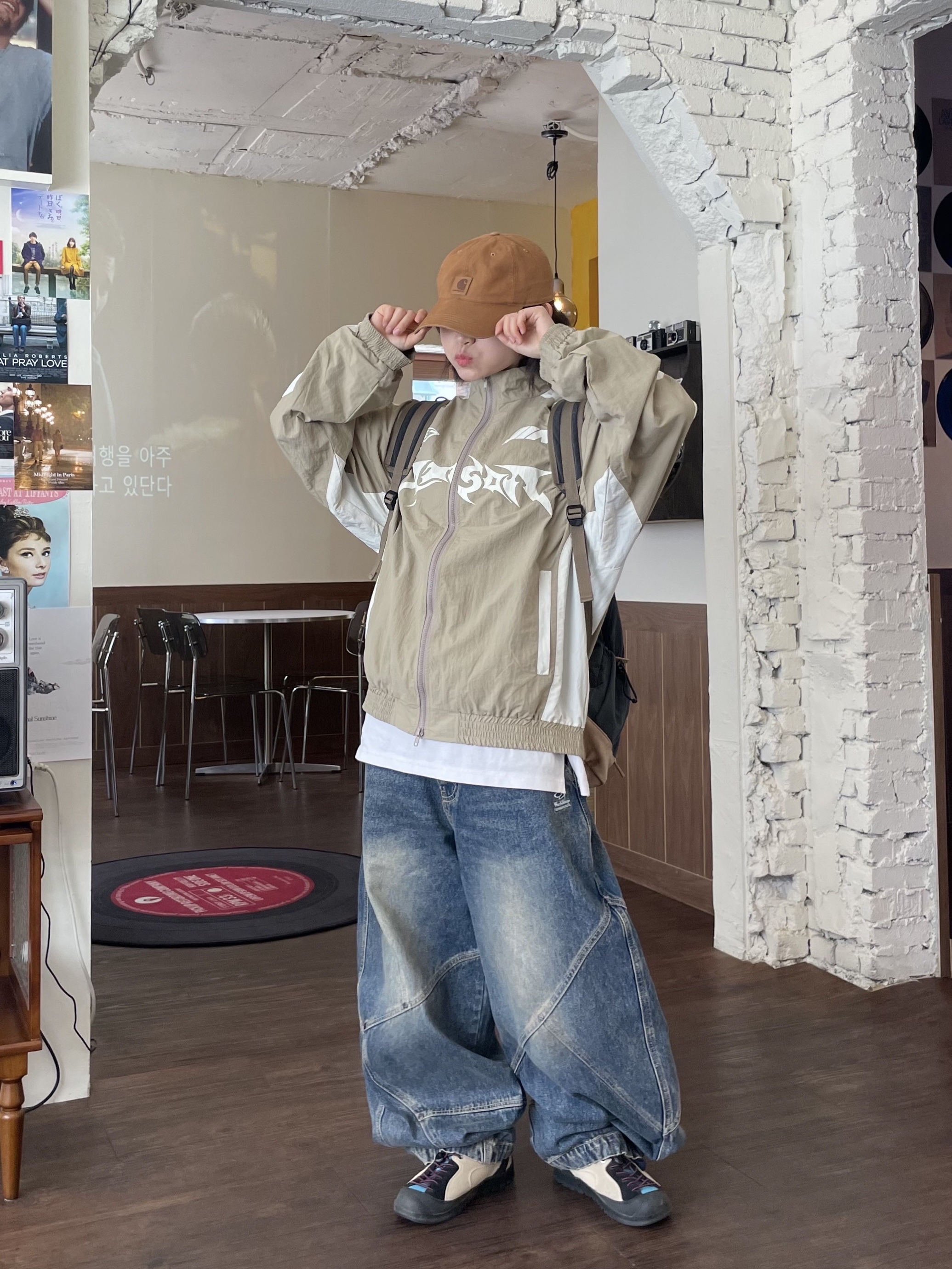 (W) Keen Jasper Rocks SP Sneakers Beige, Carhartt Canvas Cap Carhartt Brown 착용 스타일 - 5