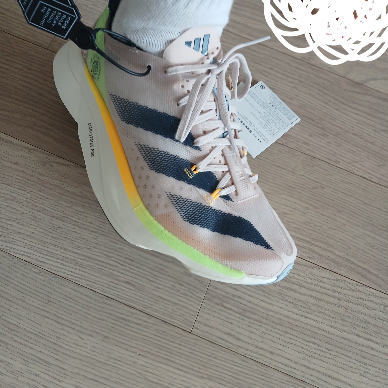 (W) Adidas Adizero Adios Pro 3 Putty Mauve Preloved Ink 착용 스타일