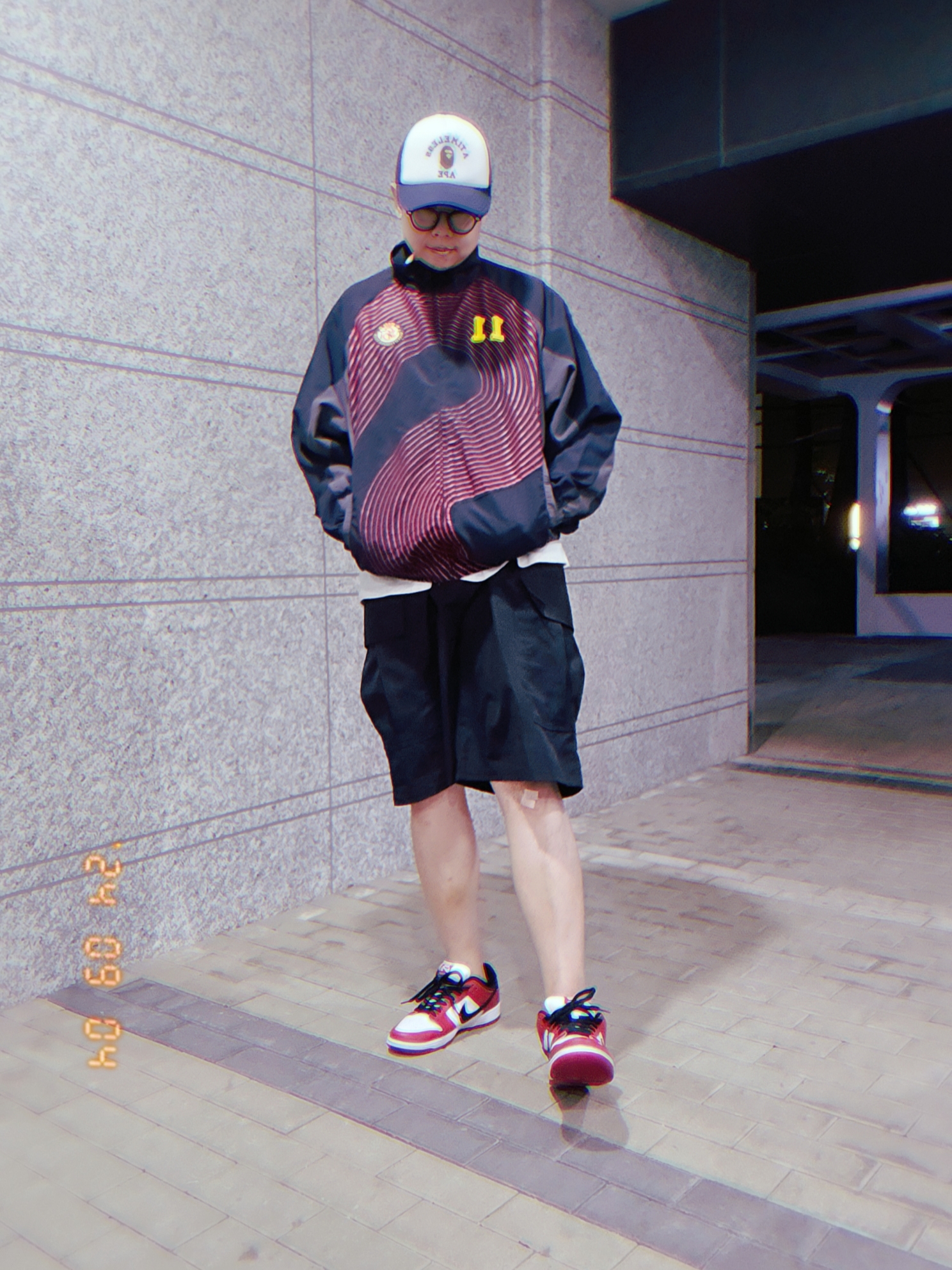 Supreme S Logo Track Jacket Black - 24FW, BAPE x JJJJound College Mesh Cap White Navy 착용 스타일 - 1