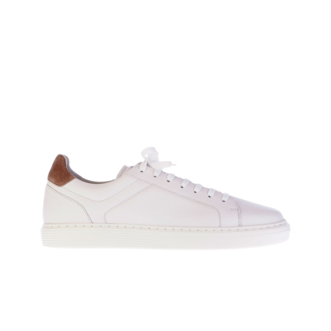 MZUASBJ264-CE280 Brunello Cucinelli Grained Calfskin Sneakers White