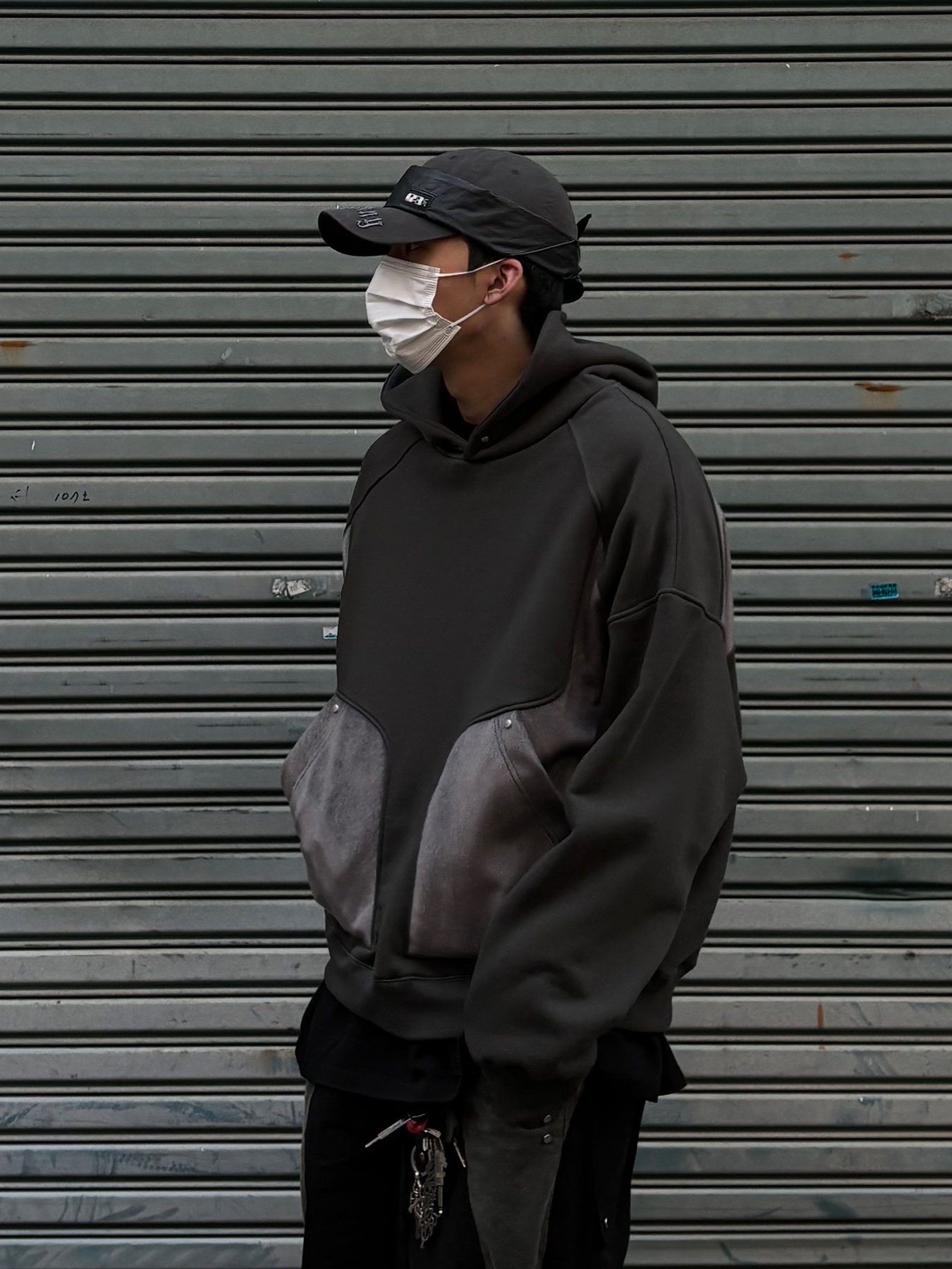 Wapworks Fur Scrap Heavy Sweat Hoodie Brighten 착용 스타일 - 2