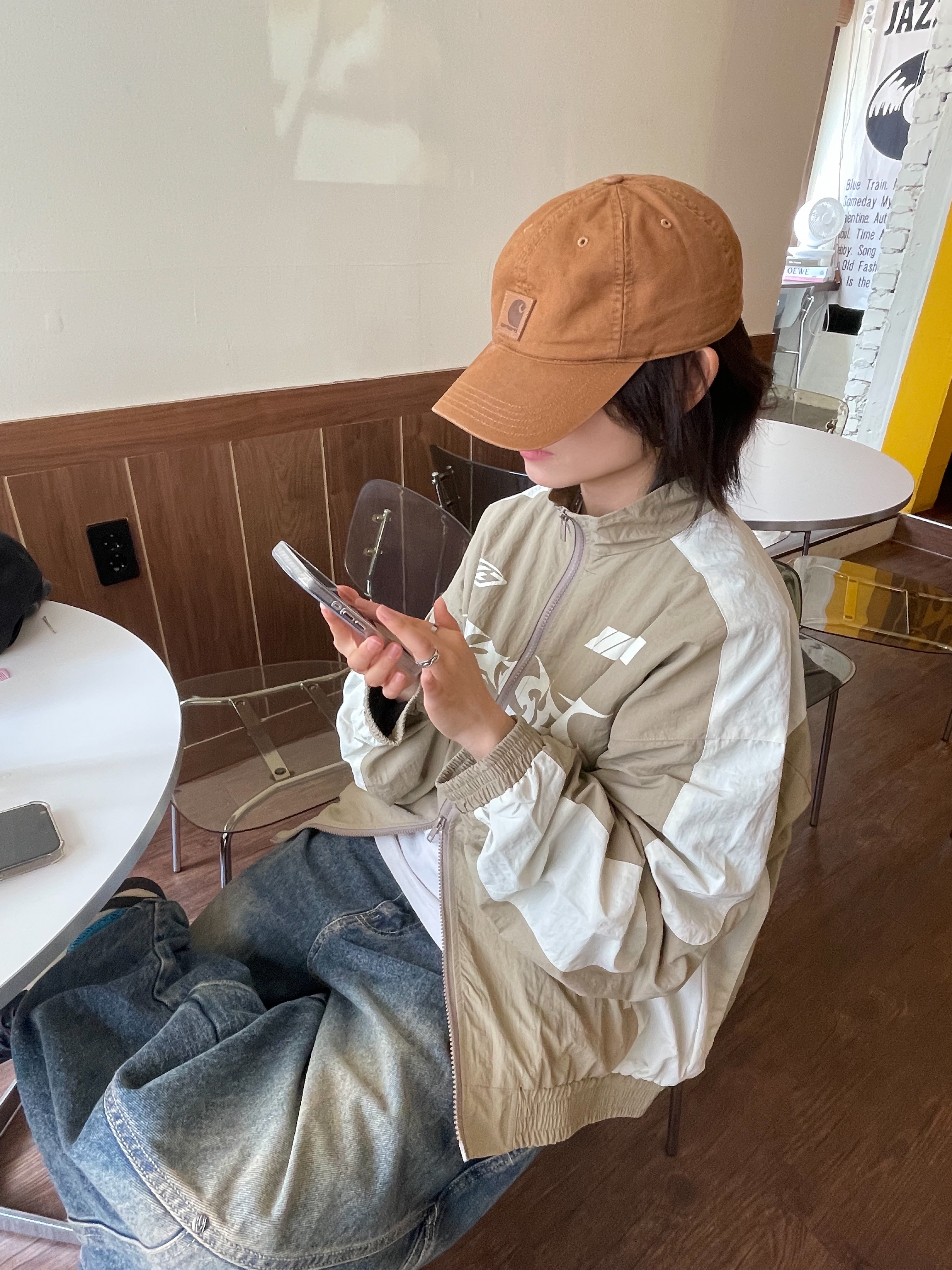 (W) Keen Jasper Rocks SP Sneakers Beige, Carhartt Canvas Cap Carhartt Brown 착용 스타일 - 4