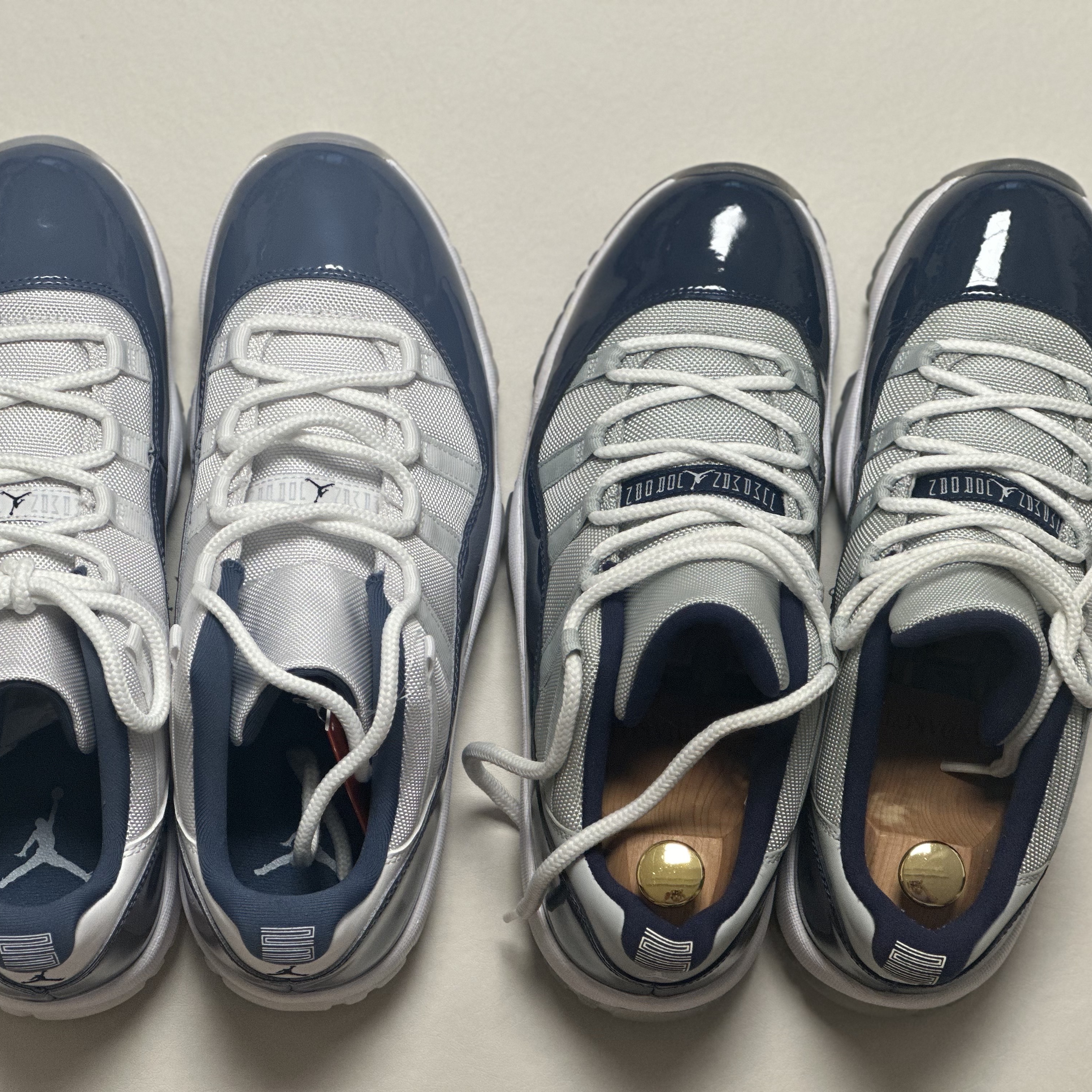Jordan 11 Retro Low Diffused Blue, Jordan 11 Retro Low Georgetown 착용 스타일 - 2