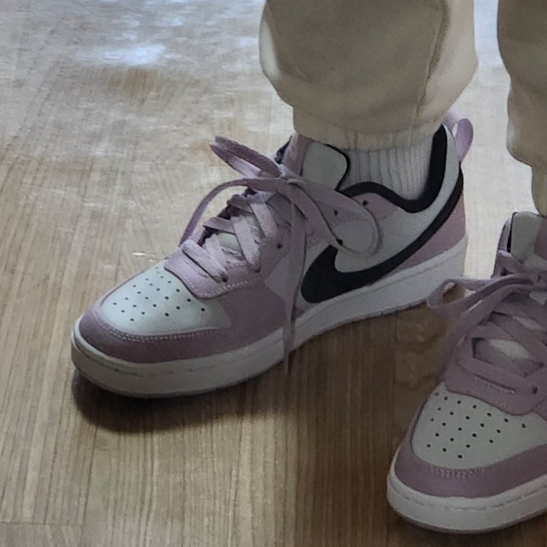 (GS) Nike Court Borough 2 Photon Dust Off Noir 착용 스타일 - 2
