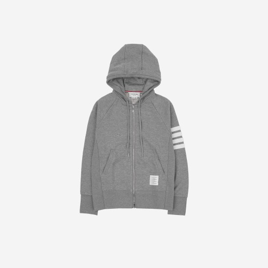 Thom Browne Engineered 4-Bar Zip Hoodie Light Grey