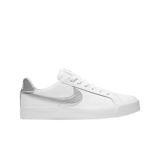 (W) Nike Court Royale AC White Metallic Silver