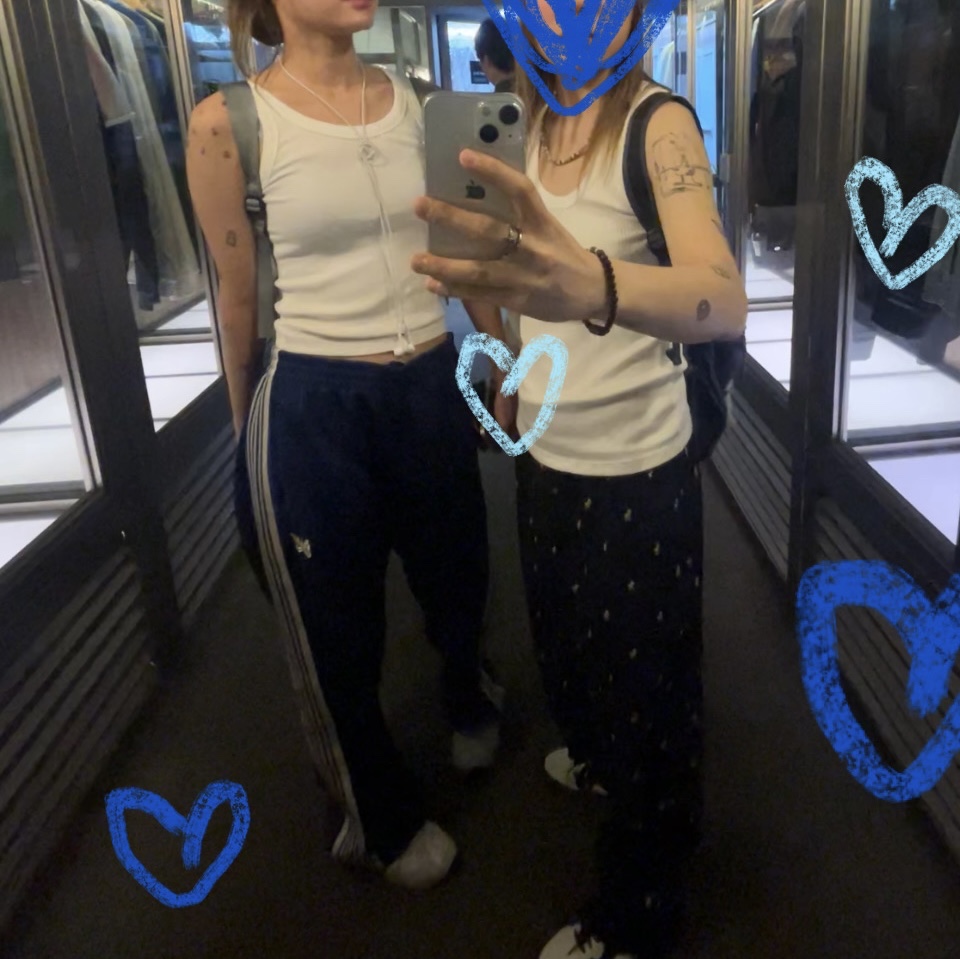 Needles Track Pants Poly Smooth Royal, Asics Gel-Sonoma 15-50 Oyster Grey 착용 스타일 - 2