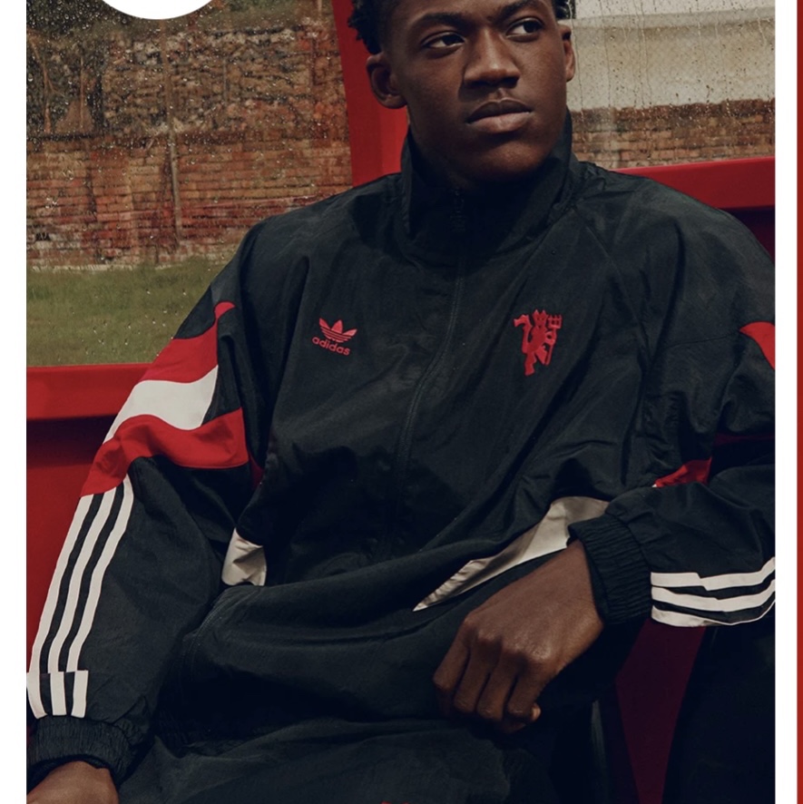 Adidas Manchester United Originals Track Top Black Red - KR Sizing 착용 스타일 - 3