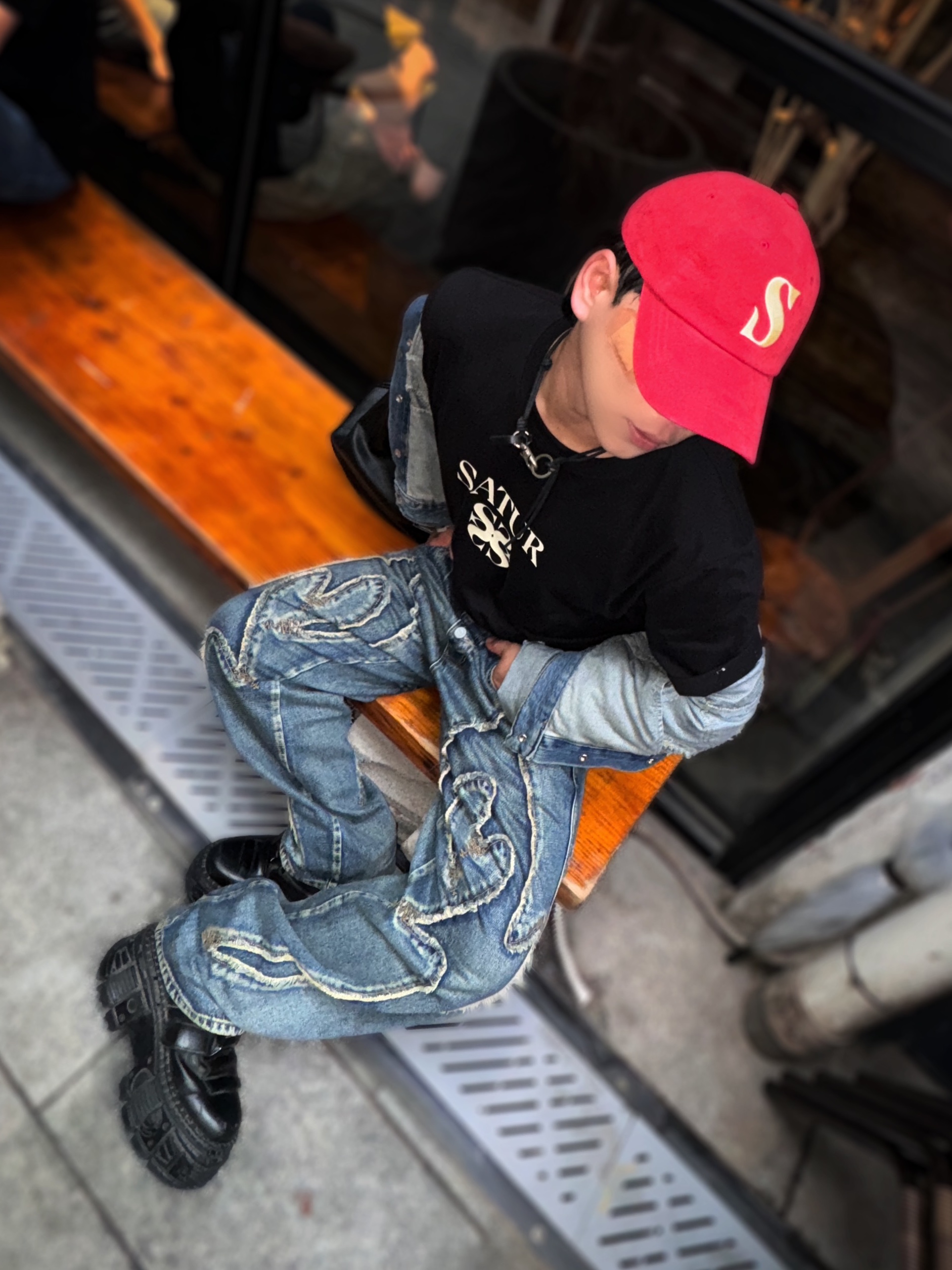 Thug Club Denim Tribal Pants Denim, Thug Club Tribal Jacket Denim 착용 스타일 - 2