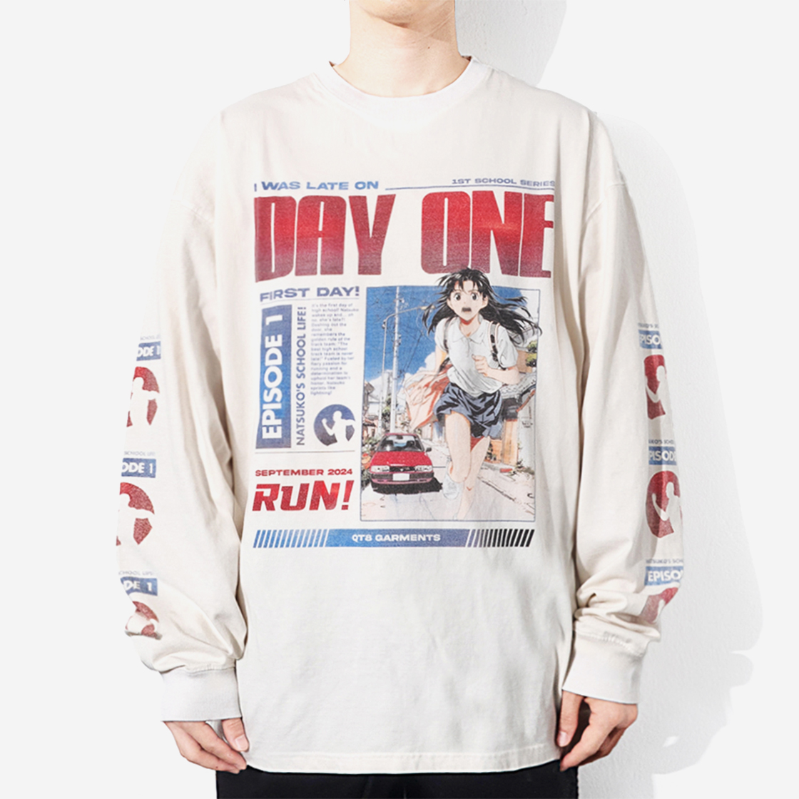 큐티에잇 가먼츠 데이원 빈티지 워시드 롱슬리브 에크루(QT8 GARMENTS TL Day-1 Vintage Washed Long Sleeve Ecru) - 3