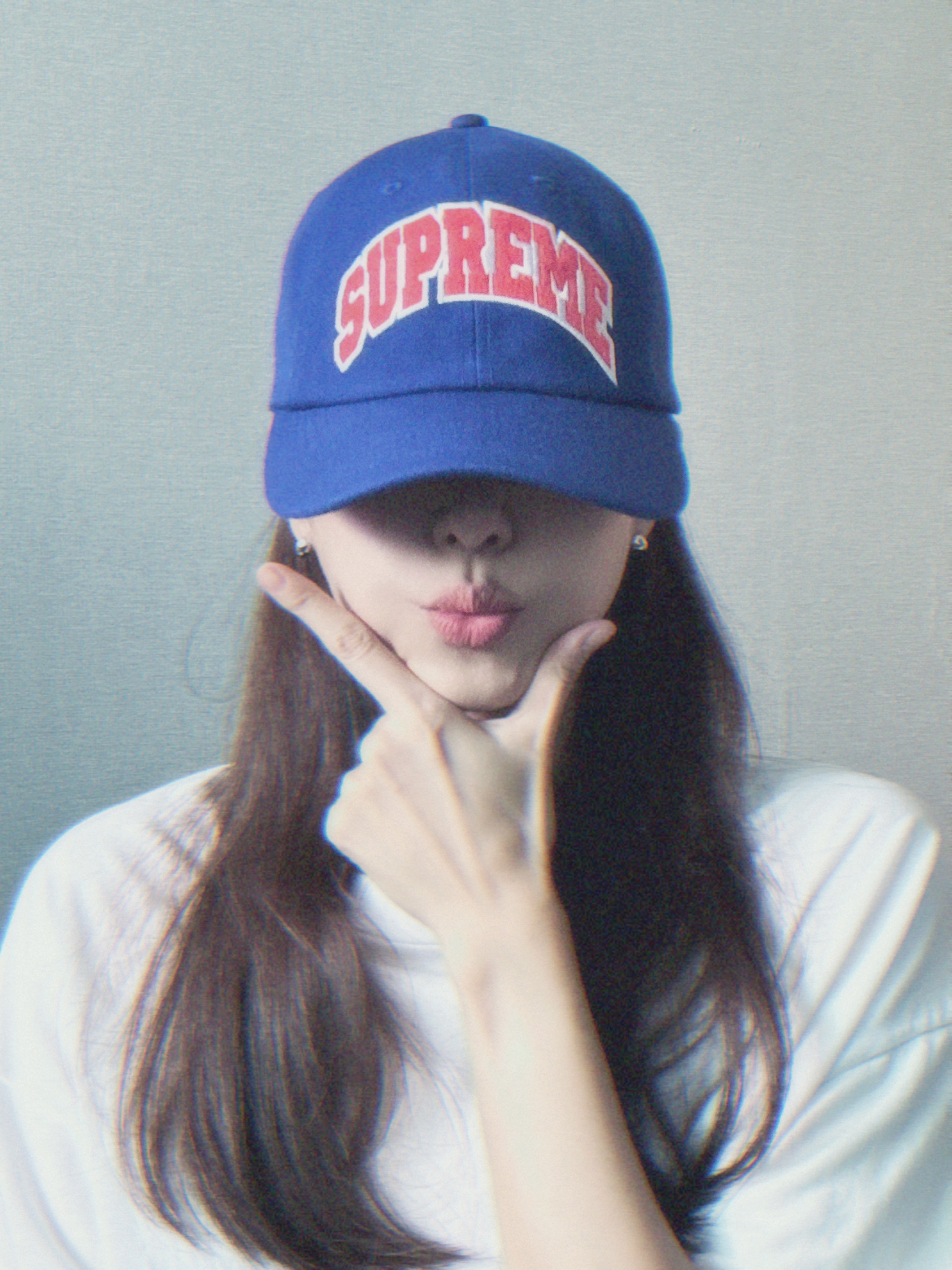 Supreme Felt Arc 6-Panel Navy - 24FW 착용 스타일 - 2