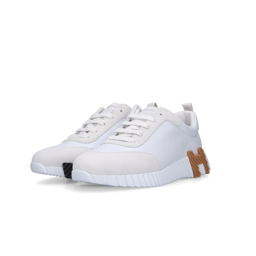 (W) Hermes Bouncing Sneakers Sport Suede Goatskin & Blanc