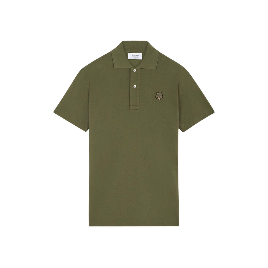 Maison Kitsune Bold Fox Head Patch Comfort Polo Military Green 상세 이미지 1