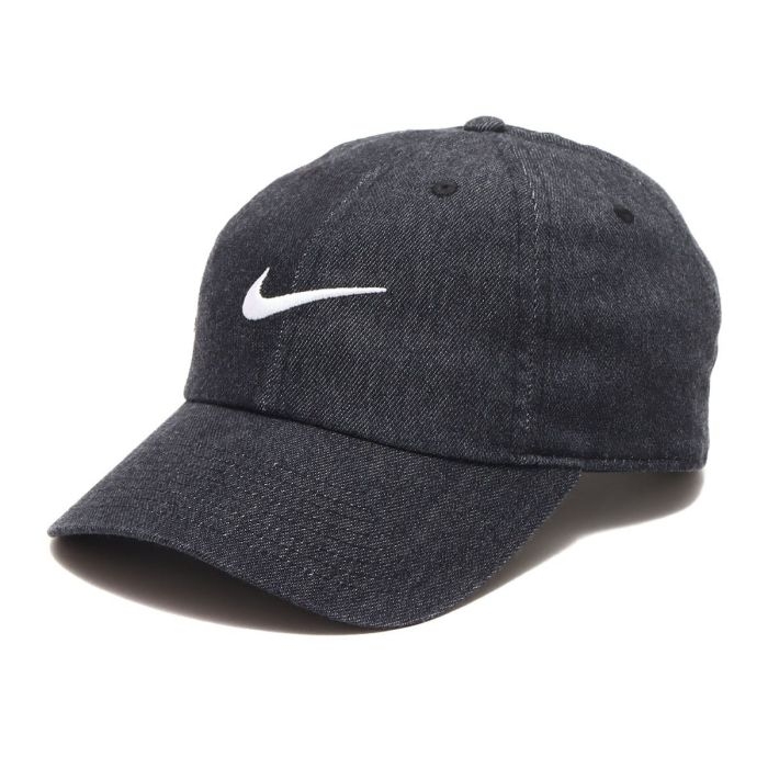 Nike NSW Heritage 86 Swoosh Denim Cap Black 착용 스타일