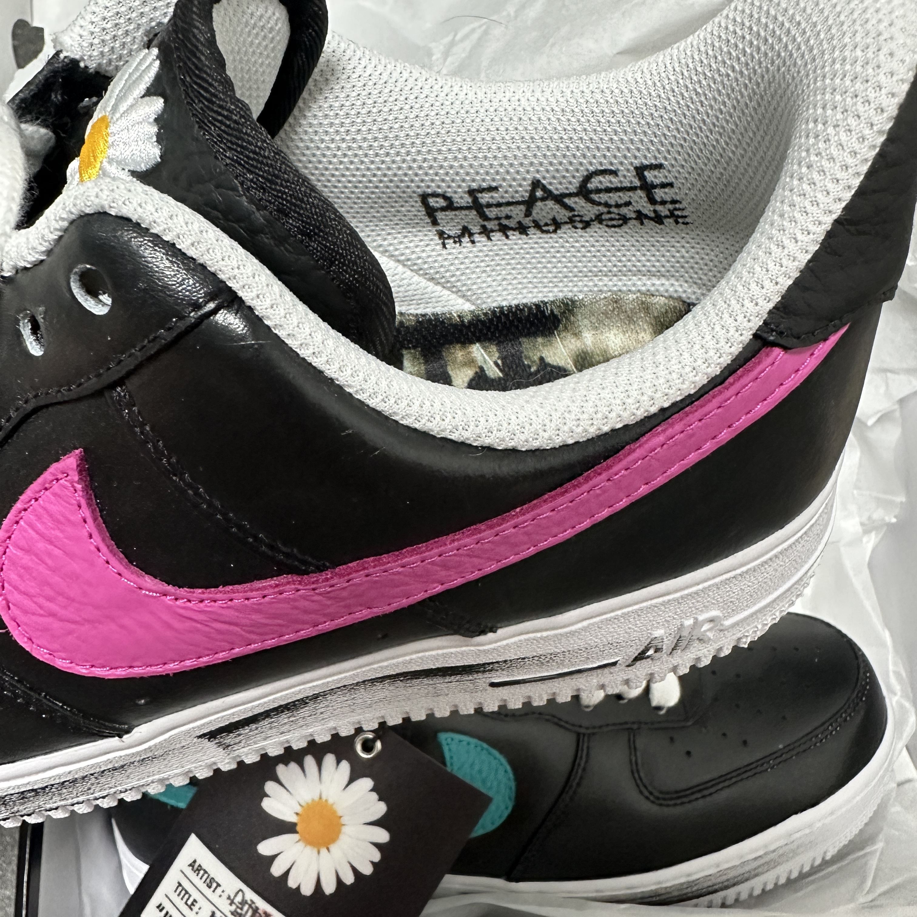Nike x Peaceminusone Air Force 1 Low Para-Noise 3.0 Black and Multicolor 착용 스타일 - 4