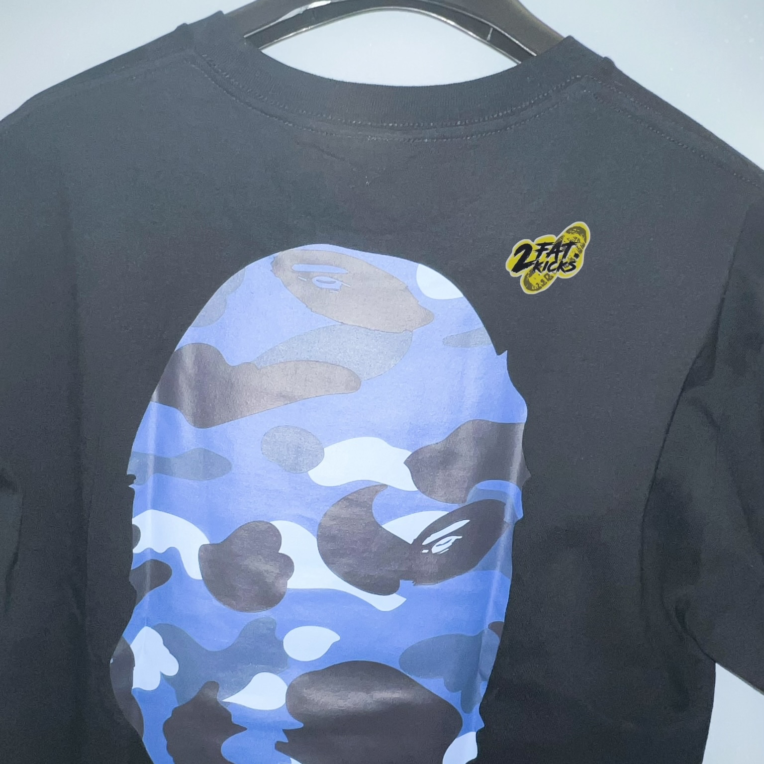 BAPE Color Camo Big Ape Head T-Shirt Black Purple, BAPE Color Camo Big Ape Head T-Shirt Black Navy 착용 스타일 - 9