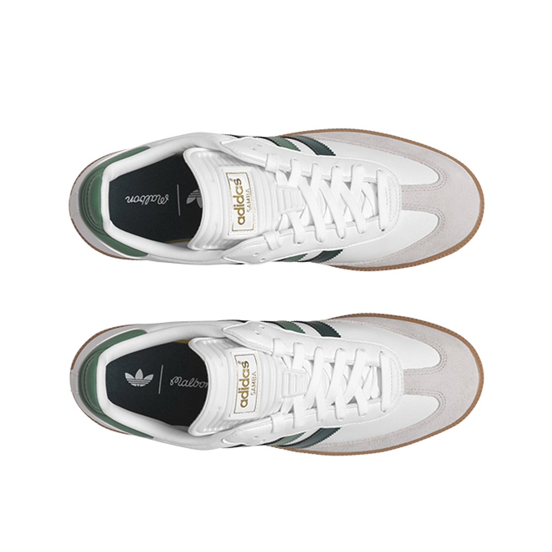 아디다스 x 말본 골프 삼바 골프 화이트 컬리지에이트 그린 프리러브드 그린(Adidas x Malbon Golf Samba Golf White Collegiate Green Preloved Green) - 2