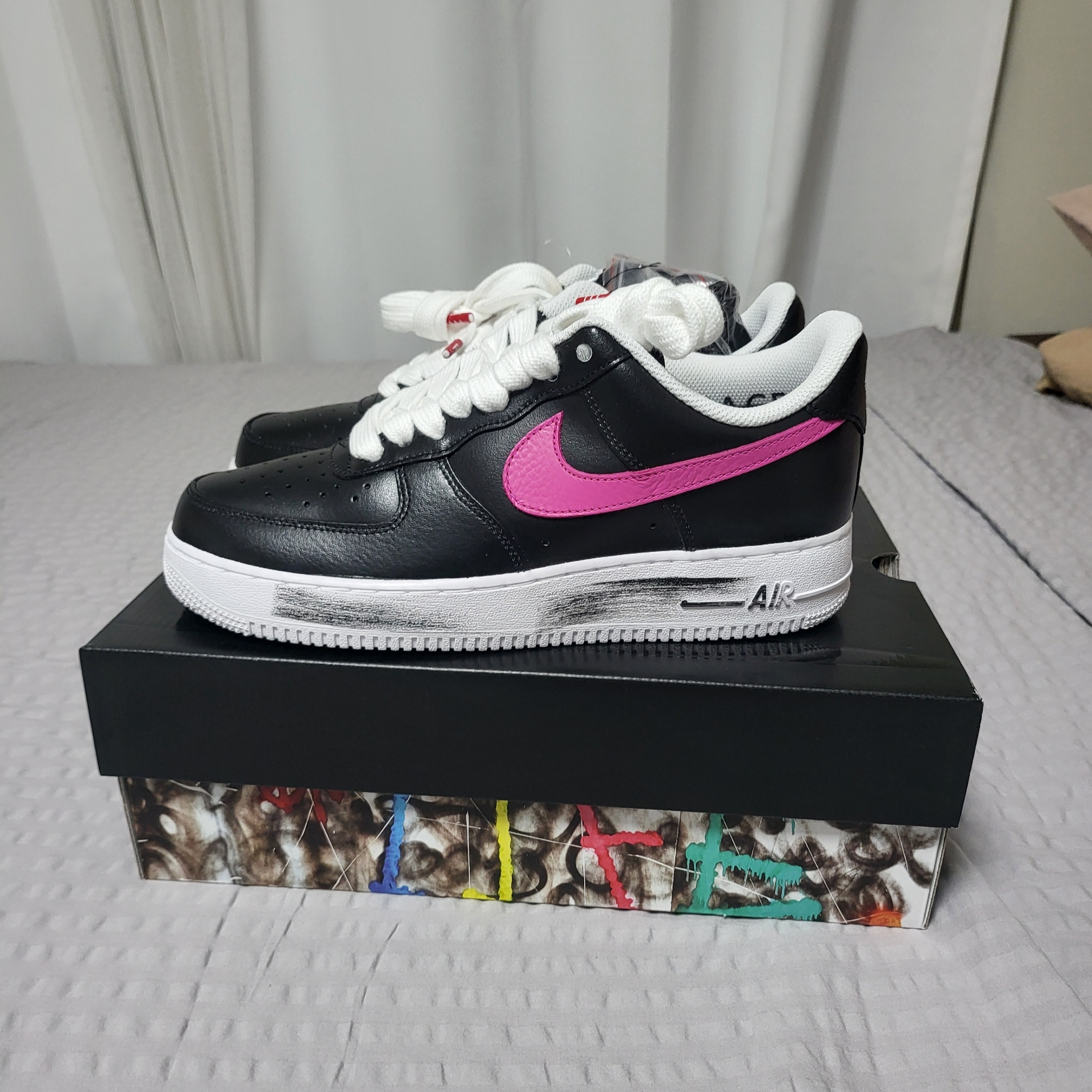 Nike x Peaceminusone Air Force 1 Low Para-Noise 3.0 Black and Multicolor 착용 스타일 - 1