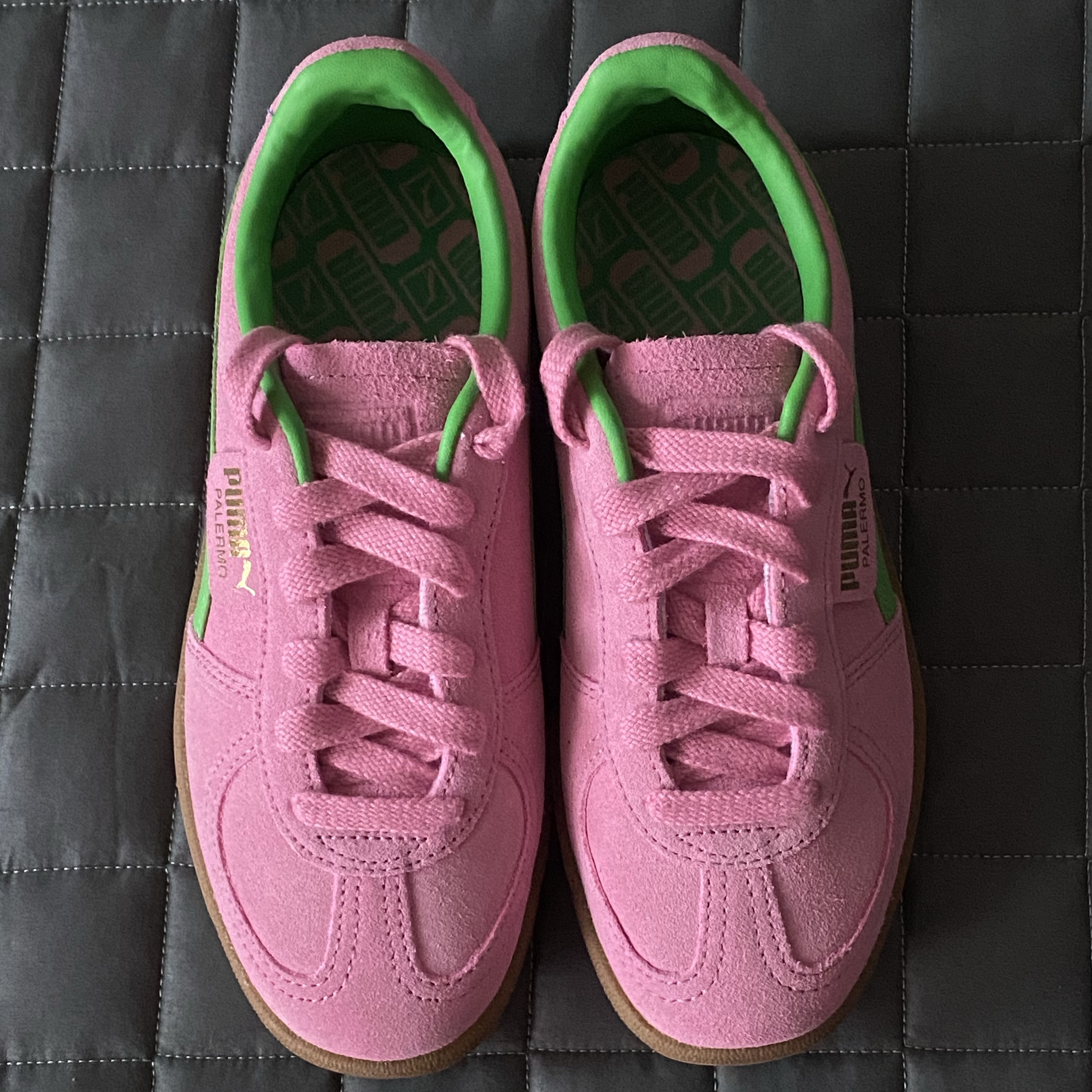 Puma Palermo Special Pink Delight Green 착용 스타일