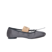 (W) MM6 Maison Margiela Anatomic Ballerinas Flat Dark Shadow Black