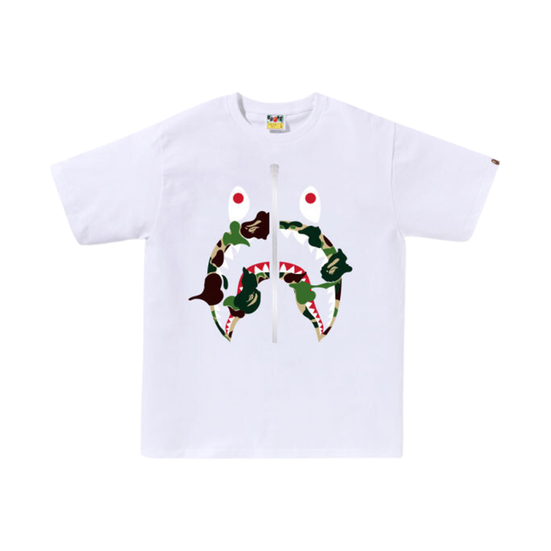 BAPE ABC Camo Rebuild Shark T-Shirt White 상세 이미지 1