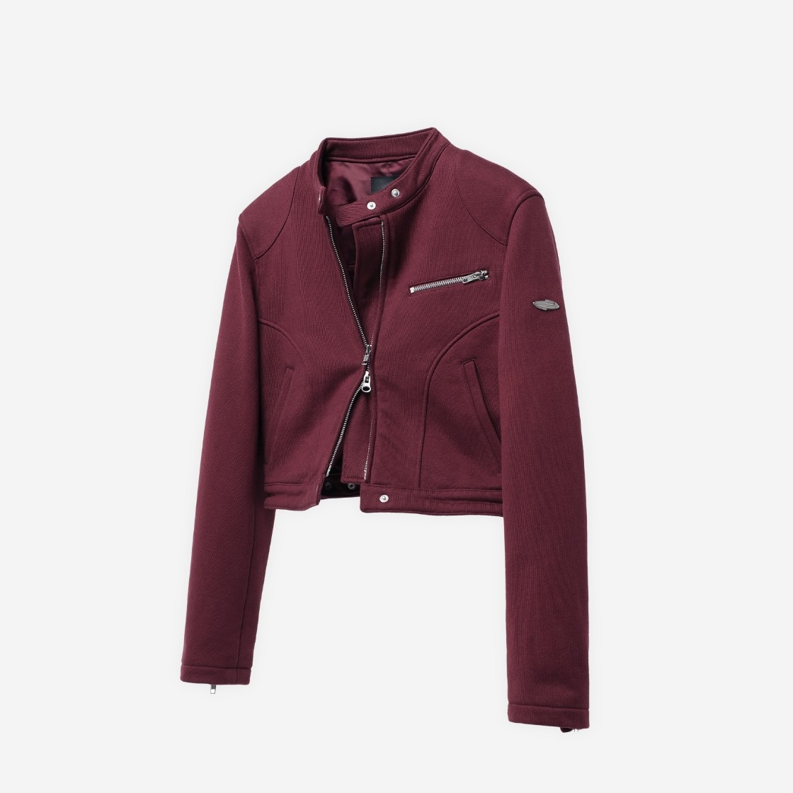 Opening Project W Biker Jersey Jacket Burgundy 상세 이미지 2