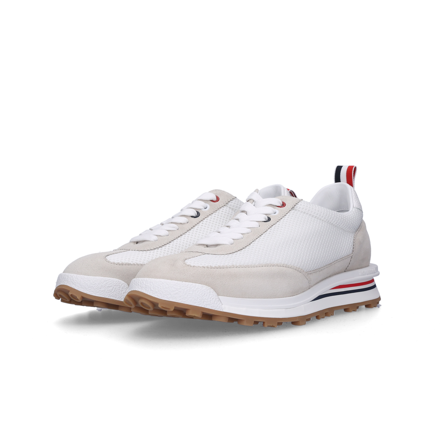 Thom Browne Fine Kid Suede Tech Runner White