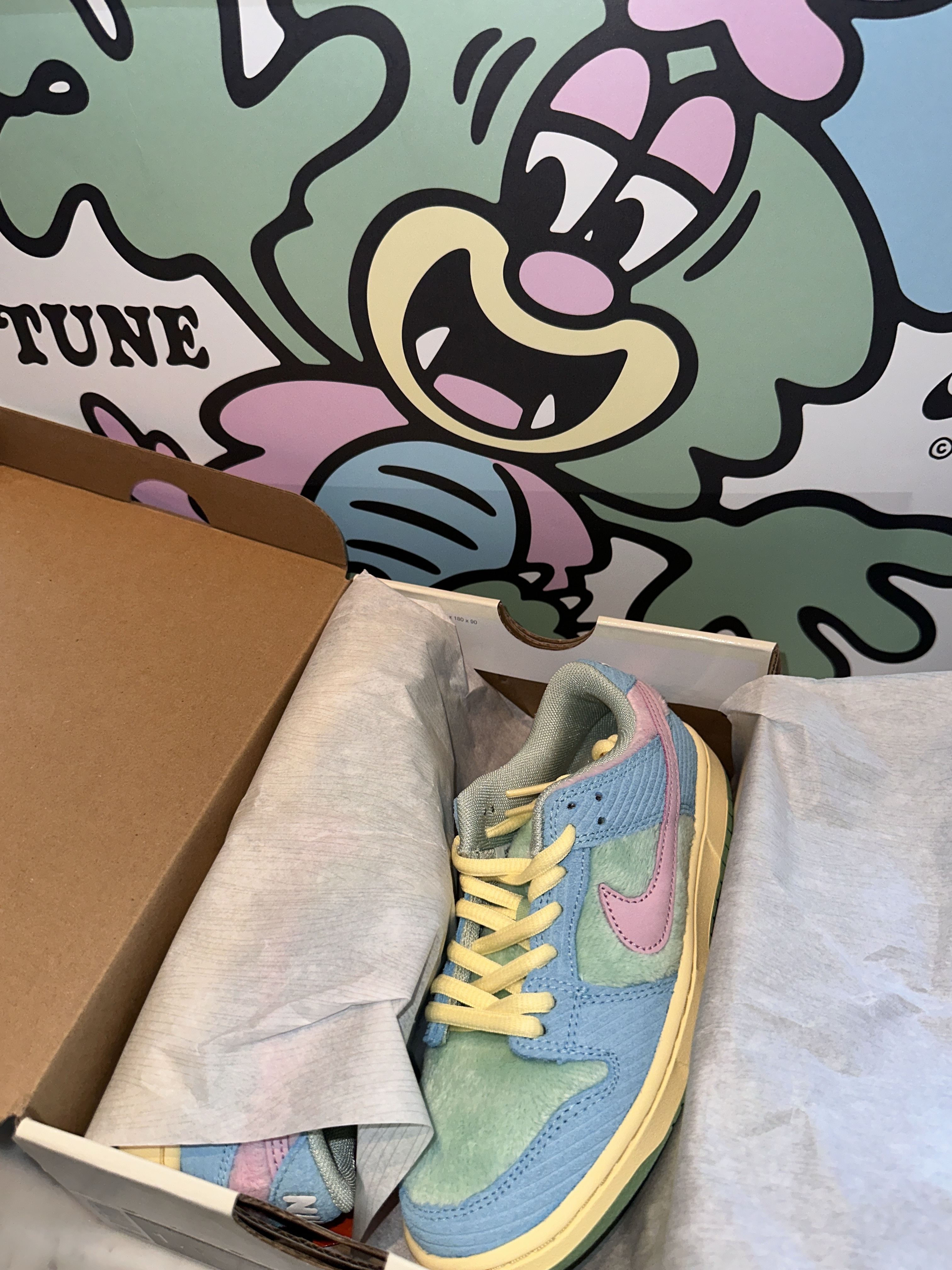 (PS) Nike x Verdy SB Dunk Low Pro Blue Gaze and Enamel Green, Nike x Verdy SB Dunk Low Pro Blue Gaze and Enamel Green 착용 스타일 - 1