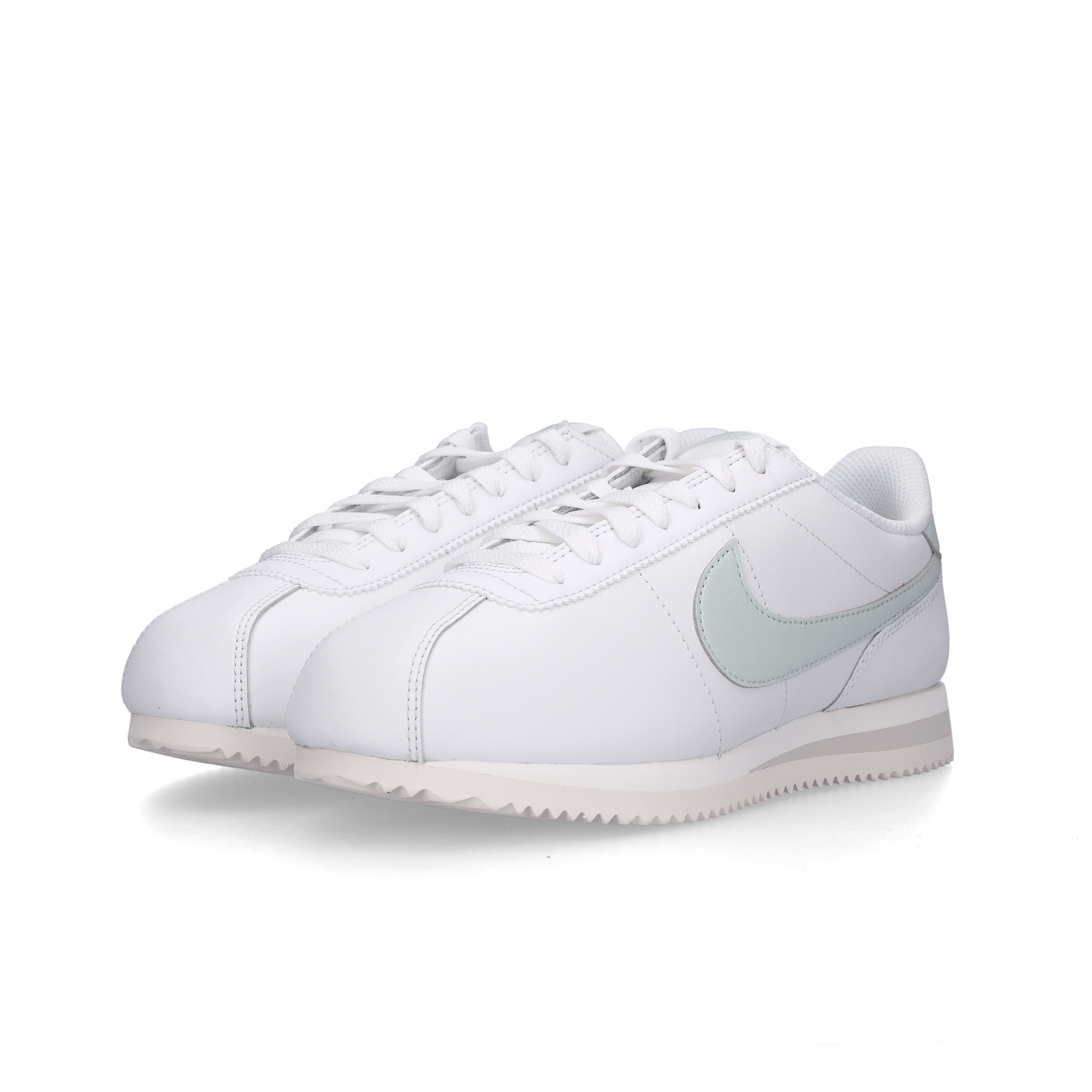(W) Nike Cortez Leather Summit White Light Silver