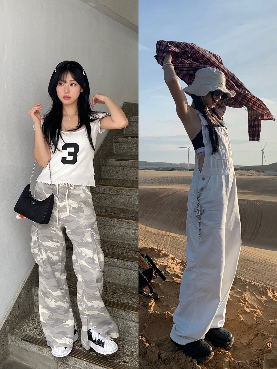Gentle Monster x Jennie Jentle Salon Donut Bun 01 Black Gray, Nonnod Flexible String Check Shirts Pink 착용 스타일 - 2