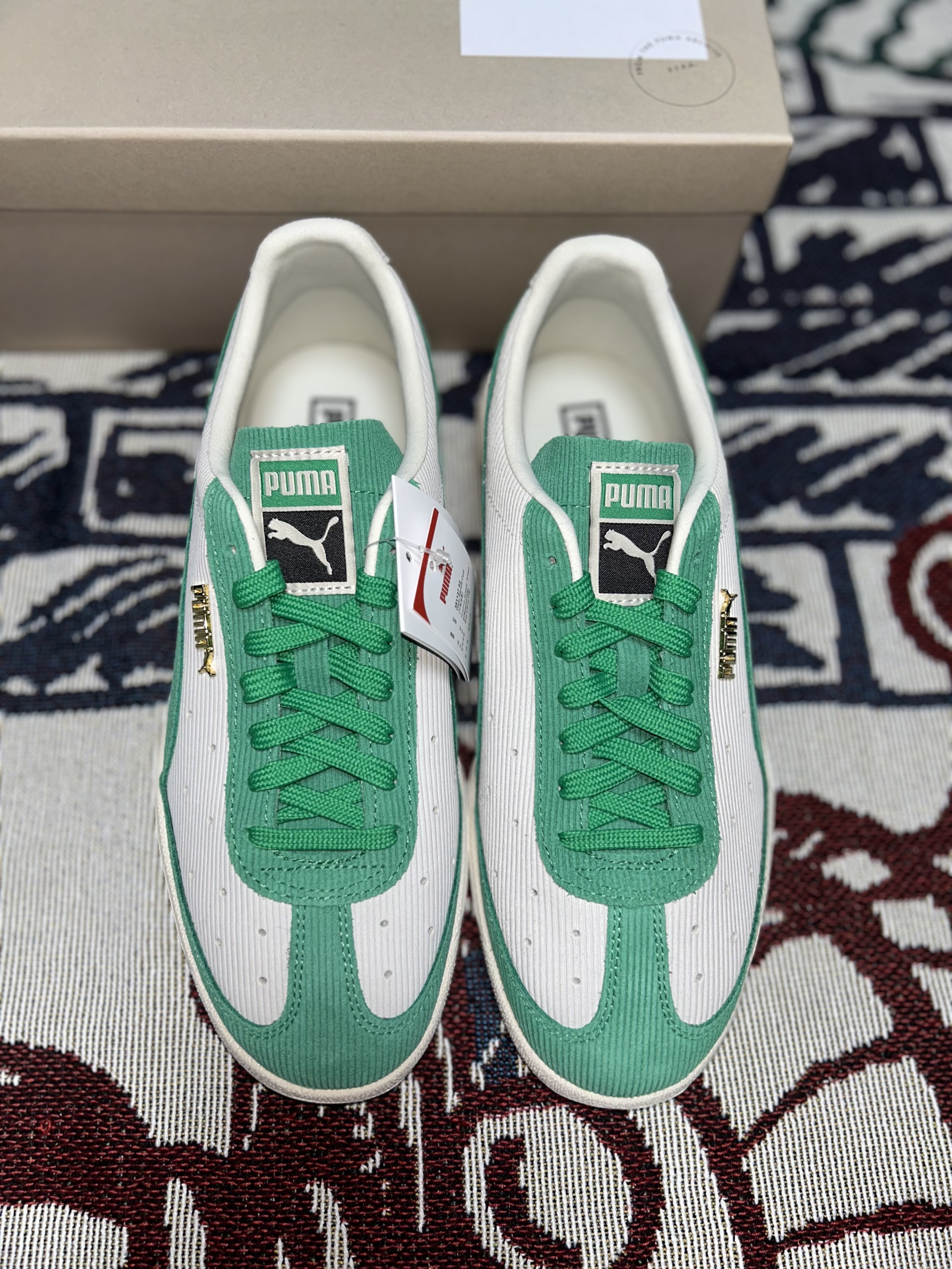 Puma Vlado Stenzel Cord Pristine Grassy Green 착용 스타일 - 2